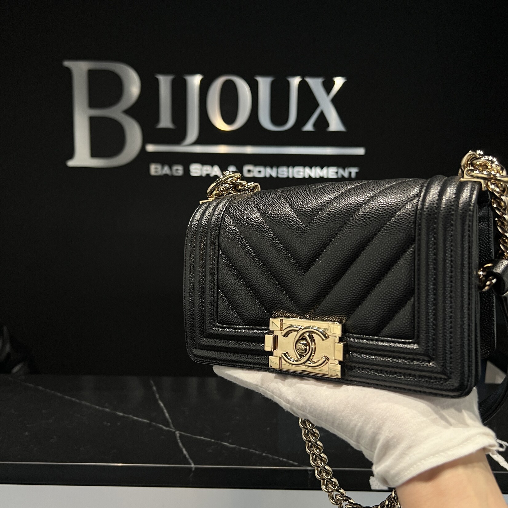 Chanel Chanel Small  Boy GHW Black