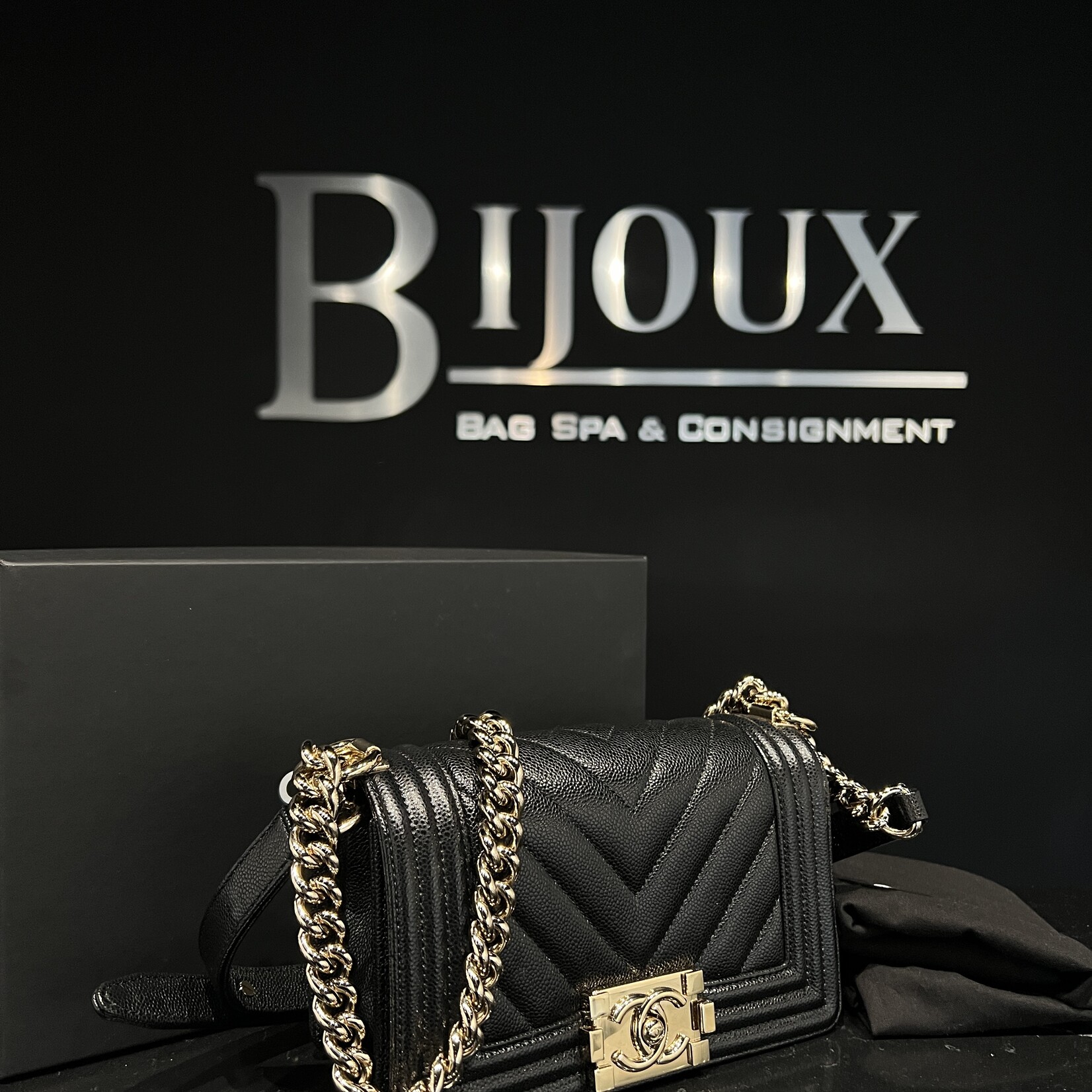 Chanel Chanel Small  Boy GHW Black