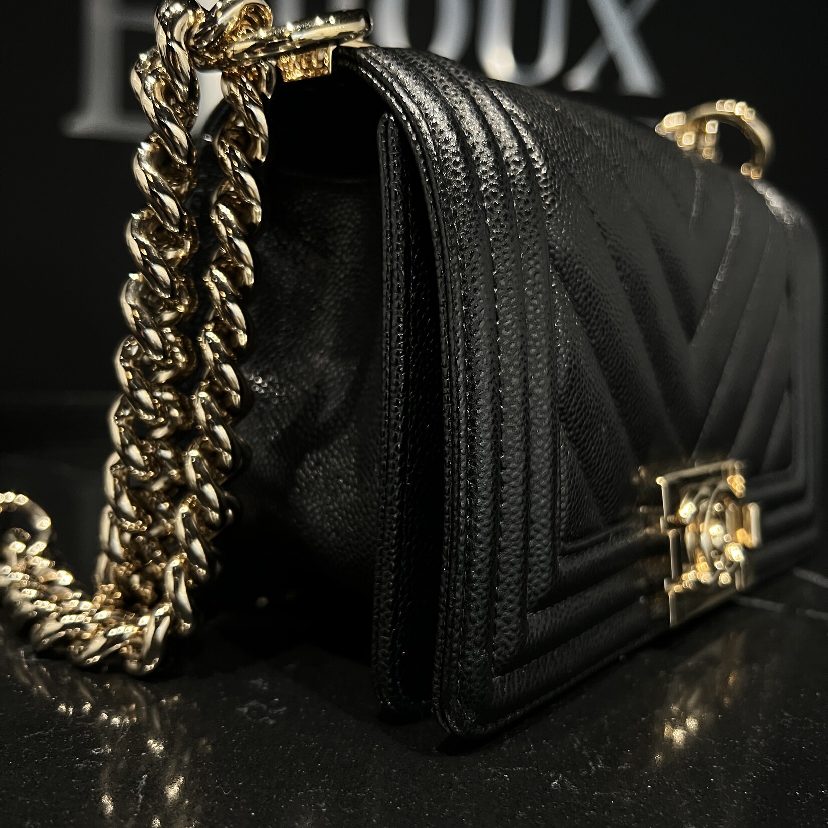 Chanel Chanel Small  Boy GHW Black