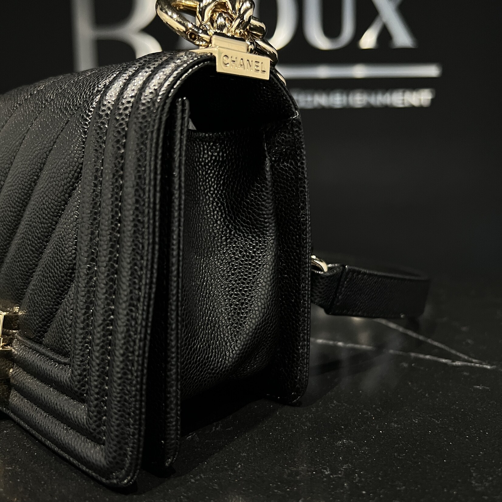 Chanel Chanel Small  Boy GHW Black