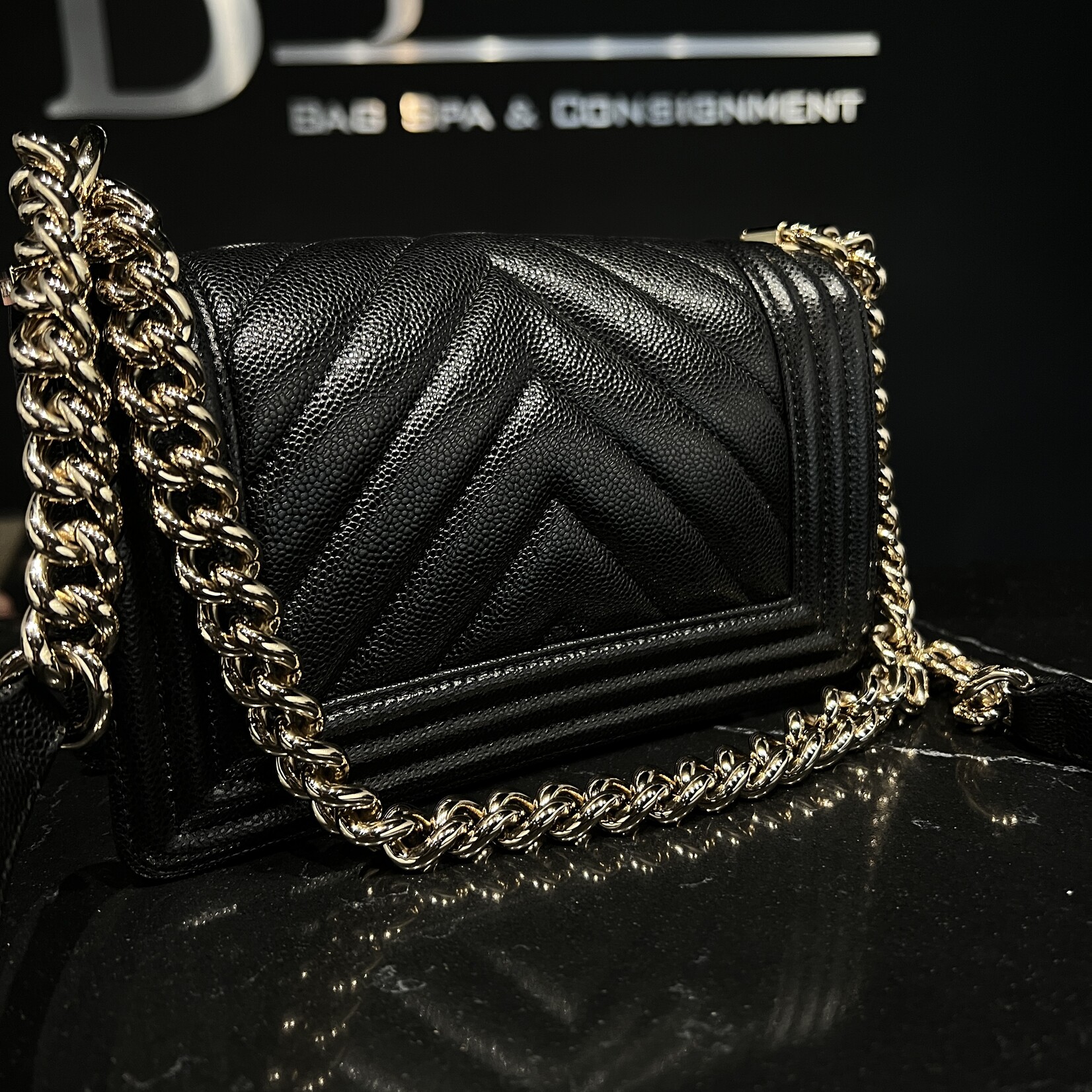 Chanel Chanel Small  Boy GHW Black