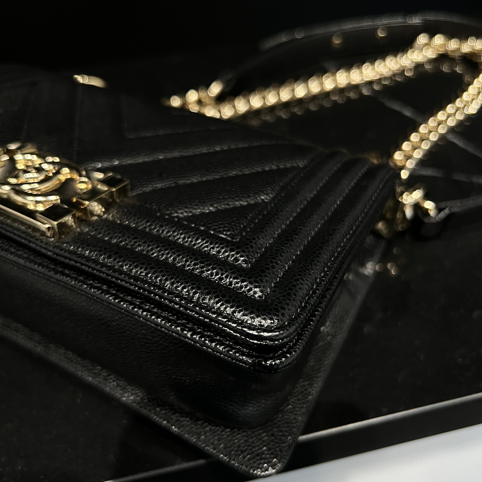 Chanel Chanel Small  Boy GHW Black