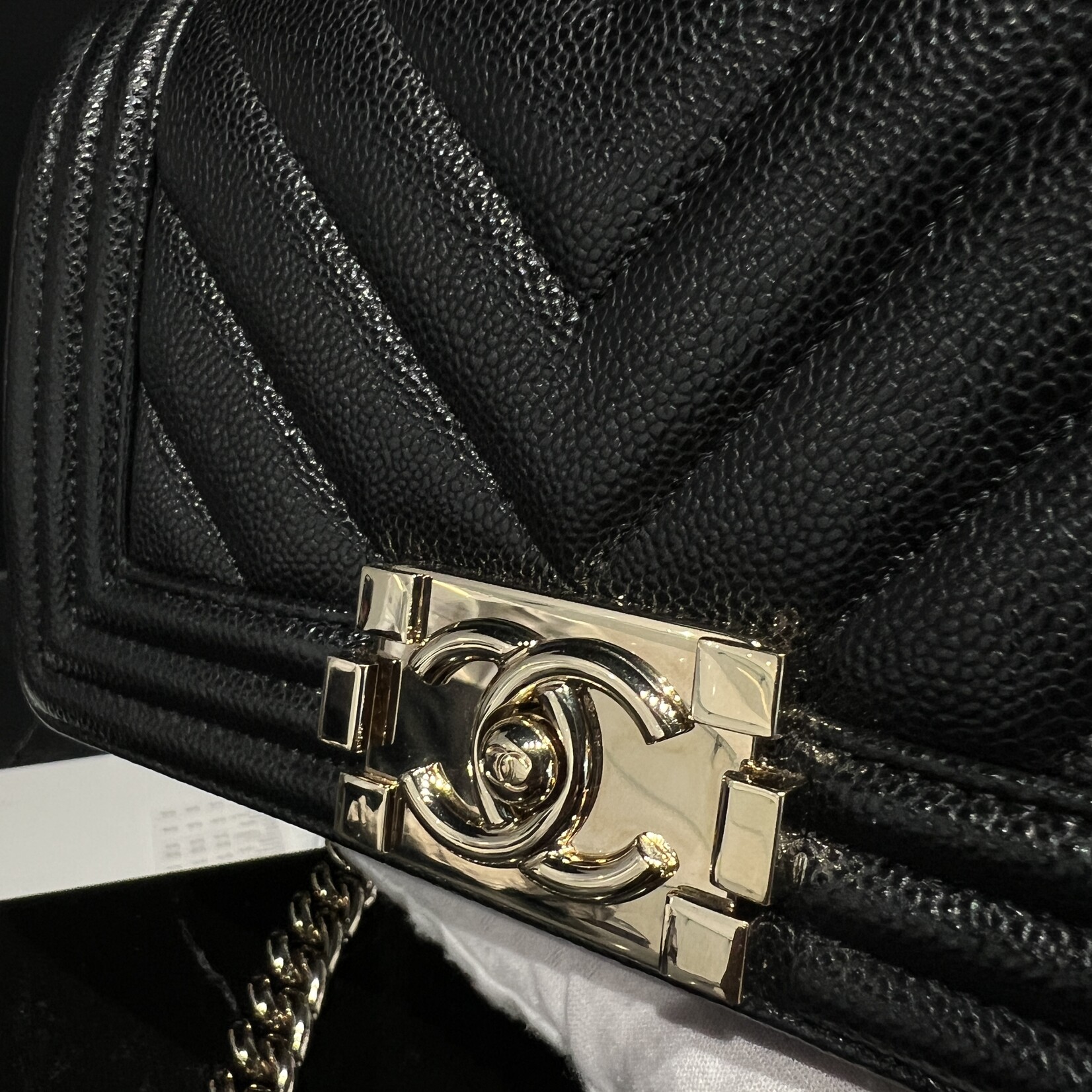 Chanel Chanel Small  Boy GHW Black