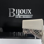 Burberry SOLD- Burberry White Nova Check Pattern Canvas Wallet