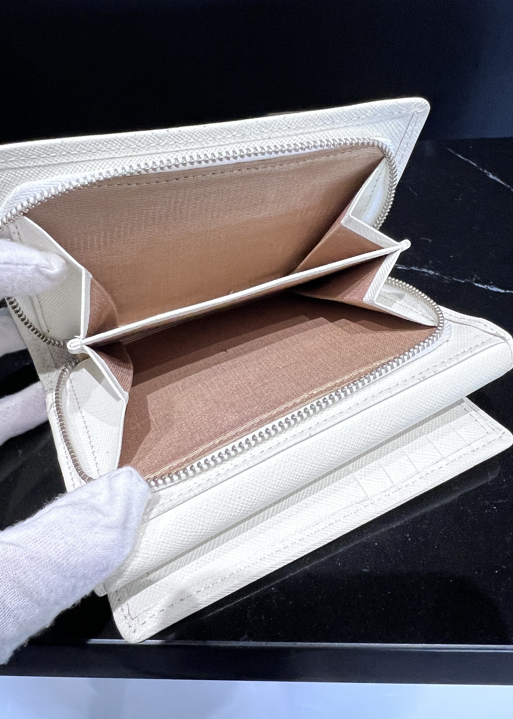 Burberry SOLD- Burberry White Nova Check Pattern Canvas Wallet