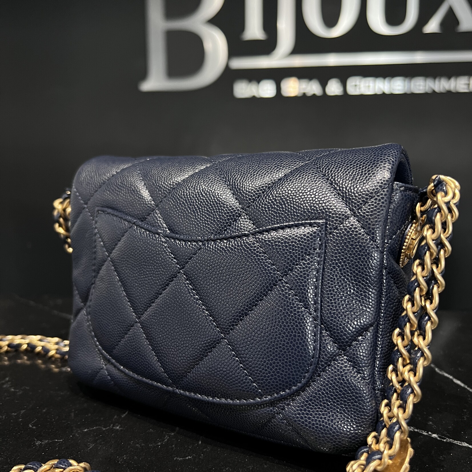 Chanel Chanel Mini Flap Navy GHW