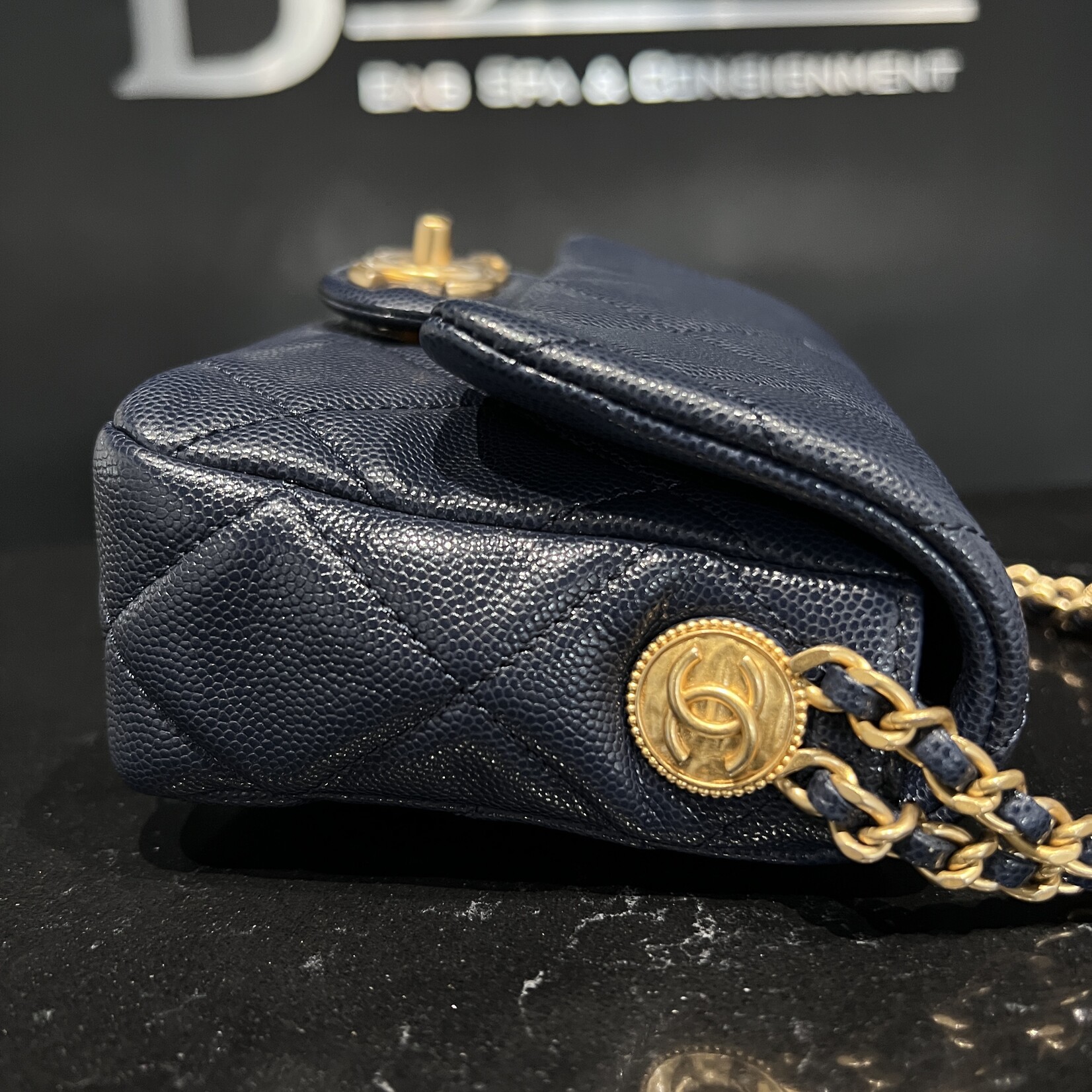 Chanel Chanel Mini Flap Navy GHW