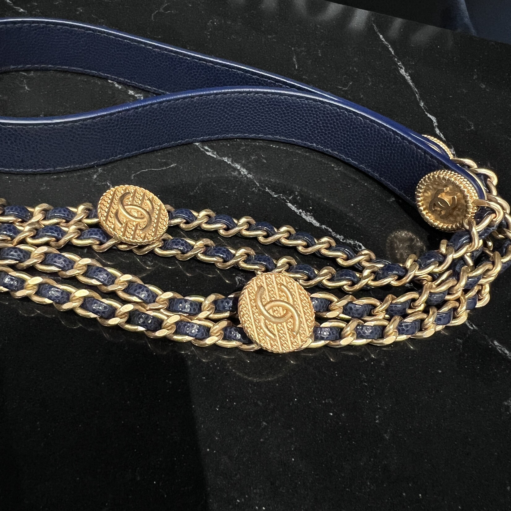Chanel Chanel Mini Flap Navy GHW