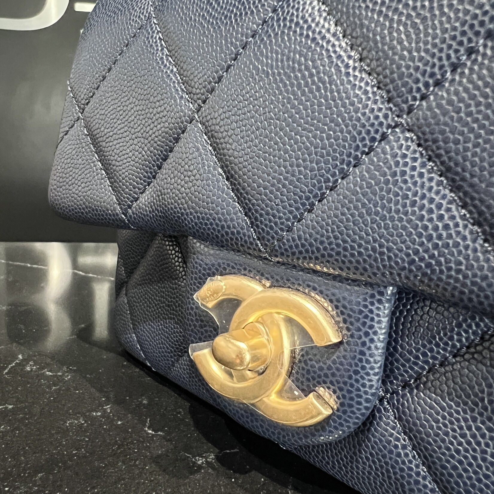 Chanel Chanel Mini Flap Navy GHW