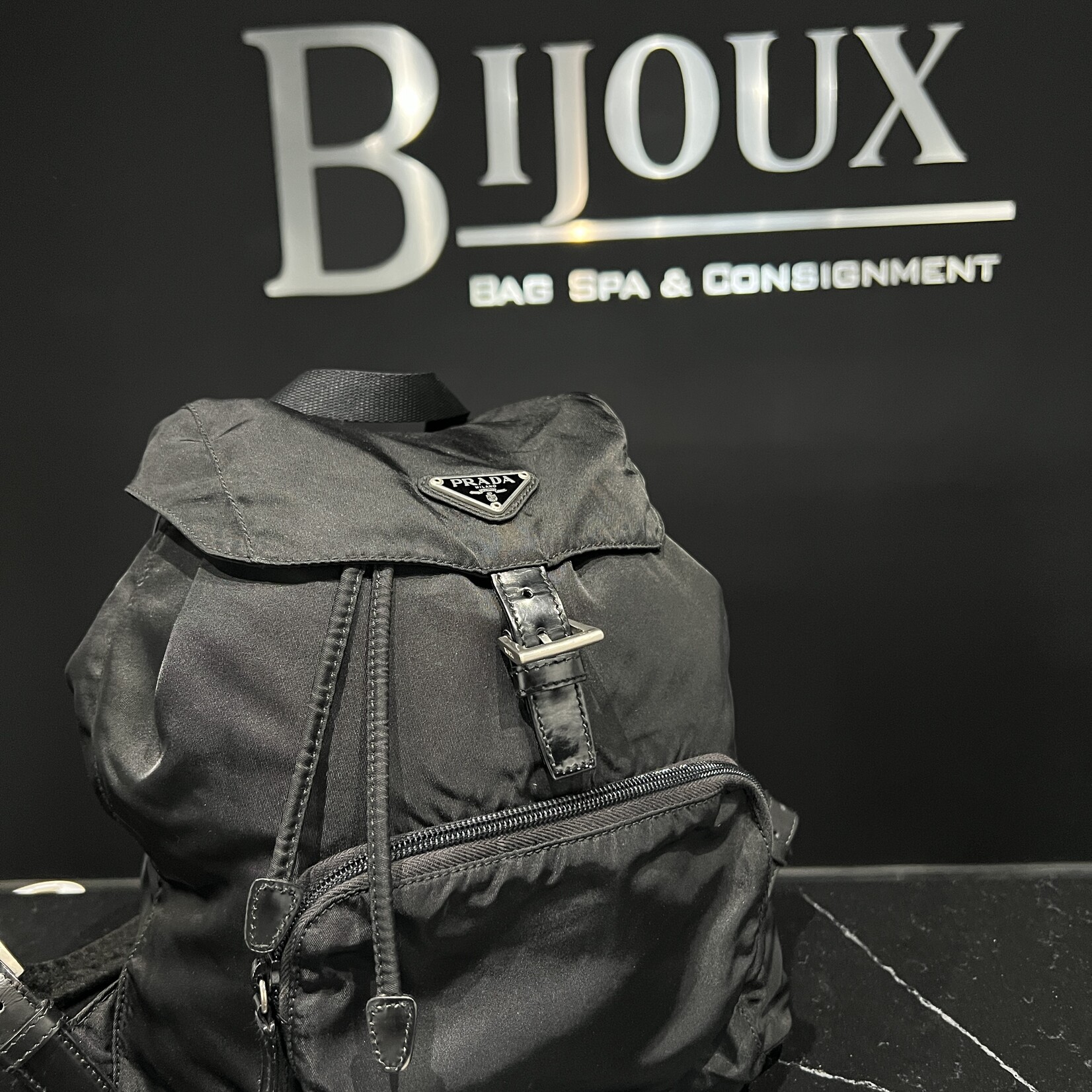 Prada Prada Black Vela Nylon Backpack