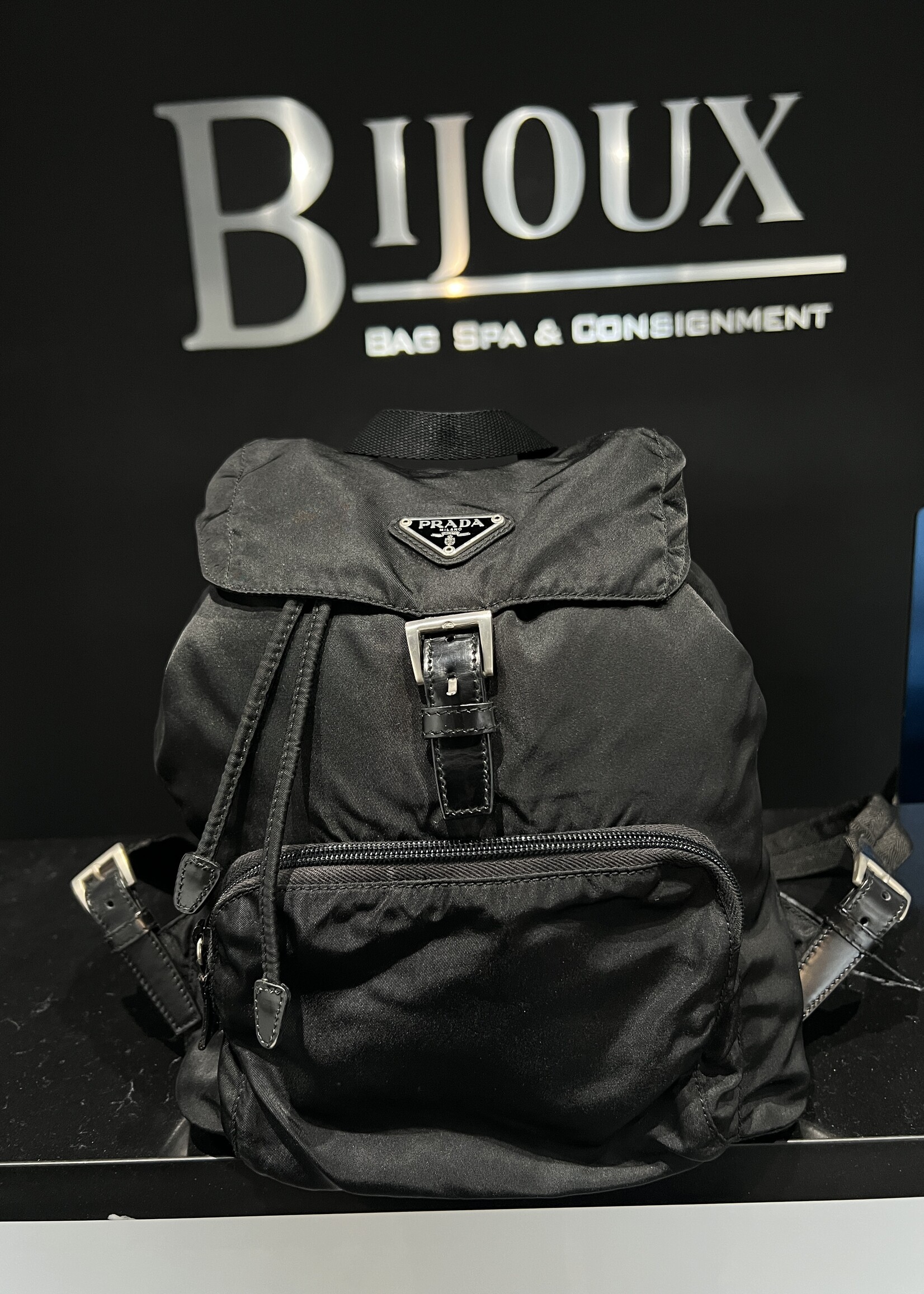 Prada SOLD- Prada Black Vela Nylon Backpack