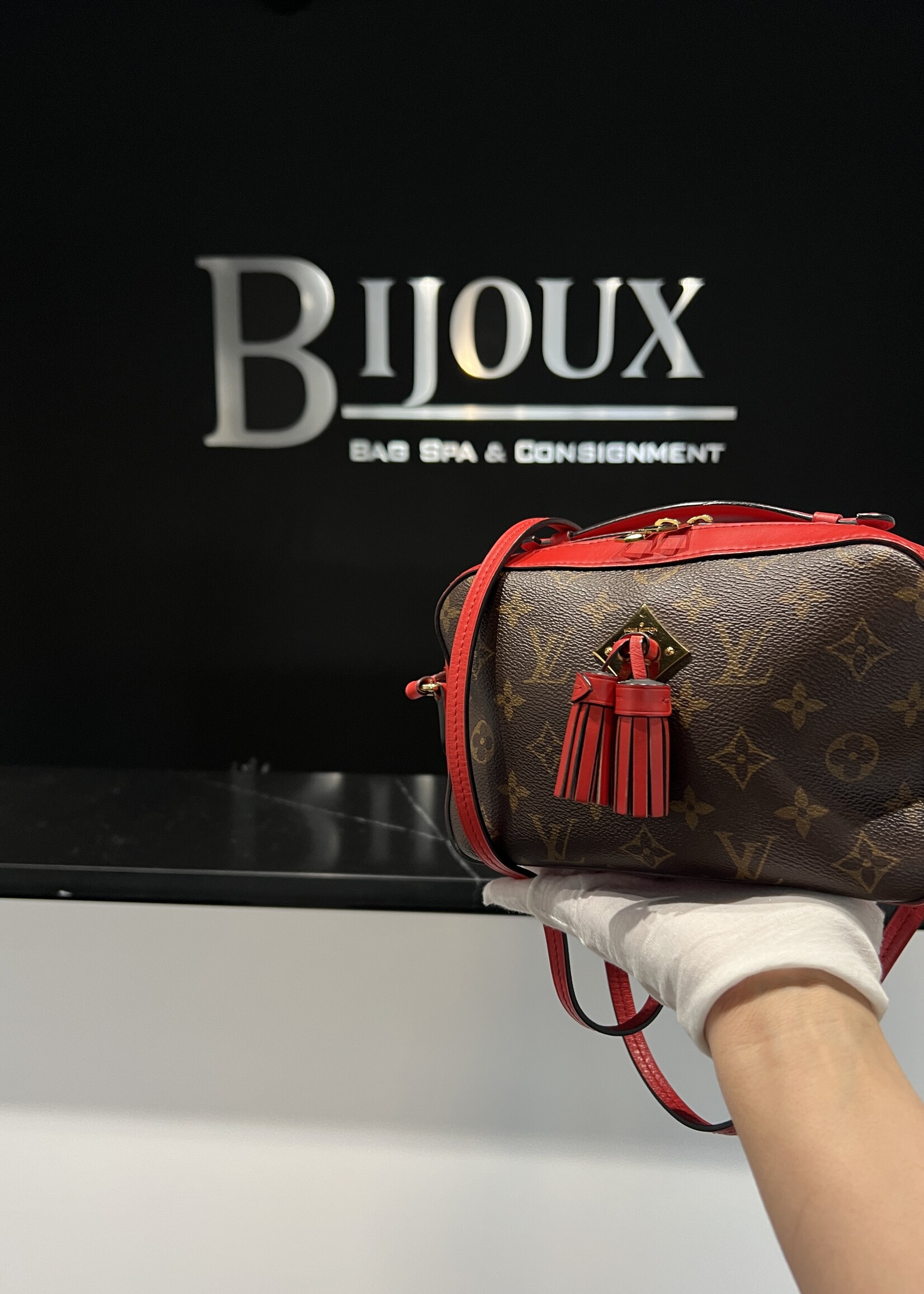 Louis Vuitton SOLD - Louis Vuitton Red Monogram Saintonge
