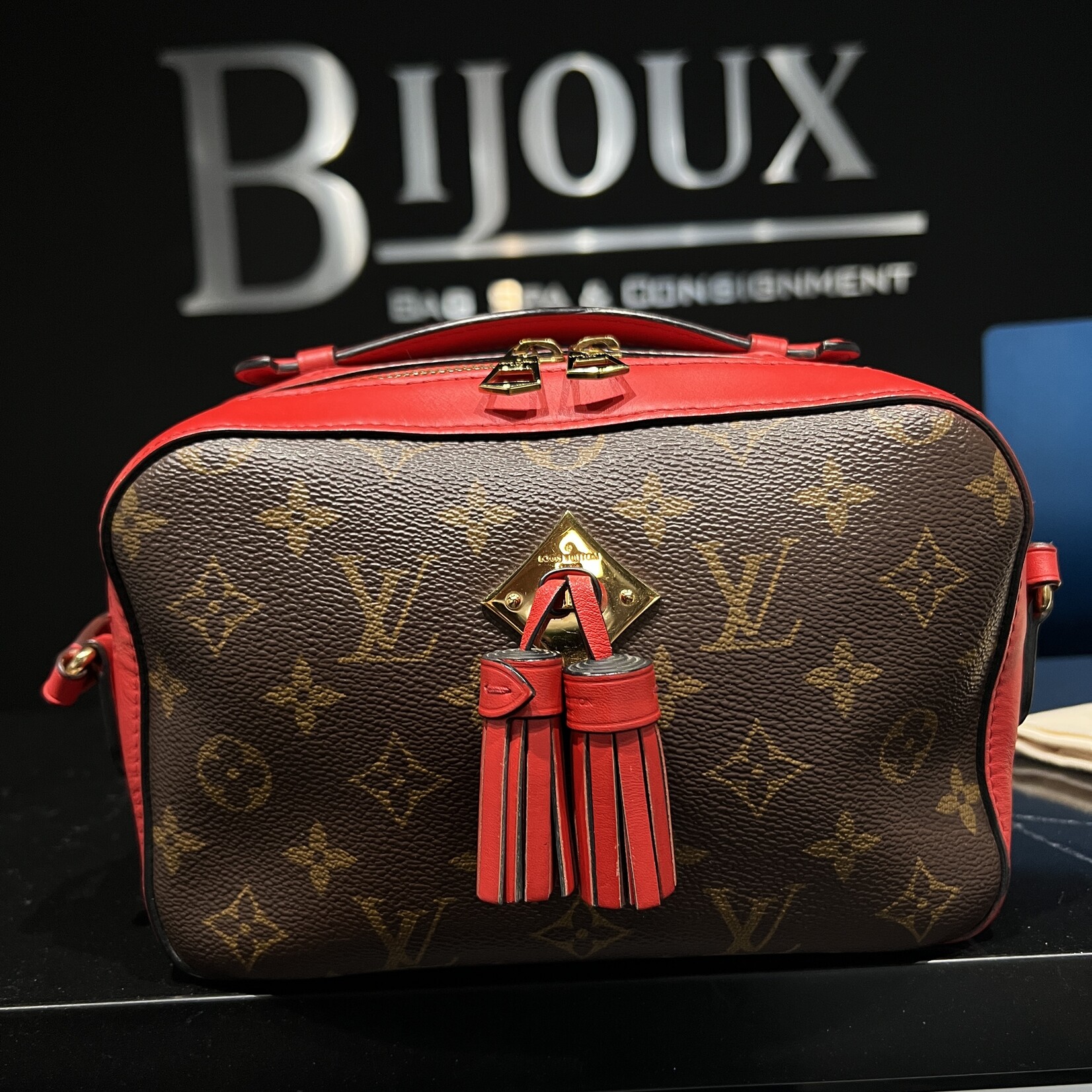 Louis Vuitton Louis Vuitton Red Monogram Saintonge