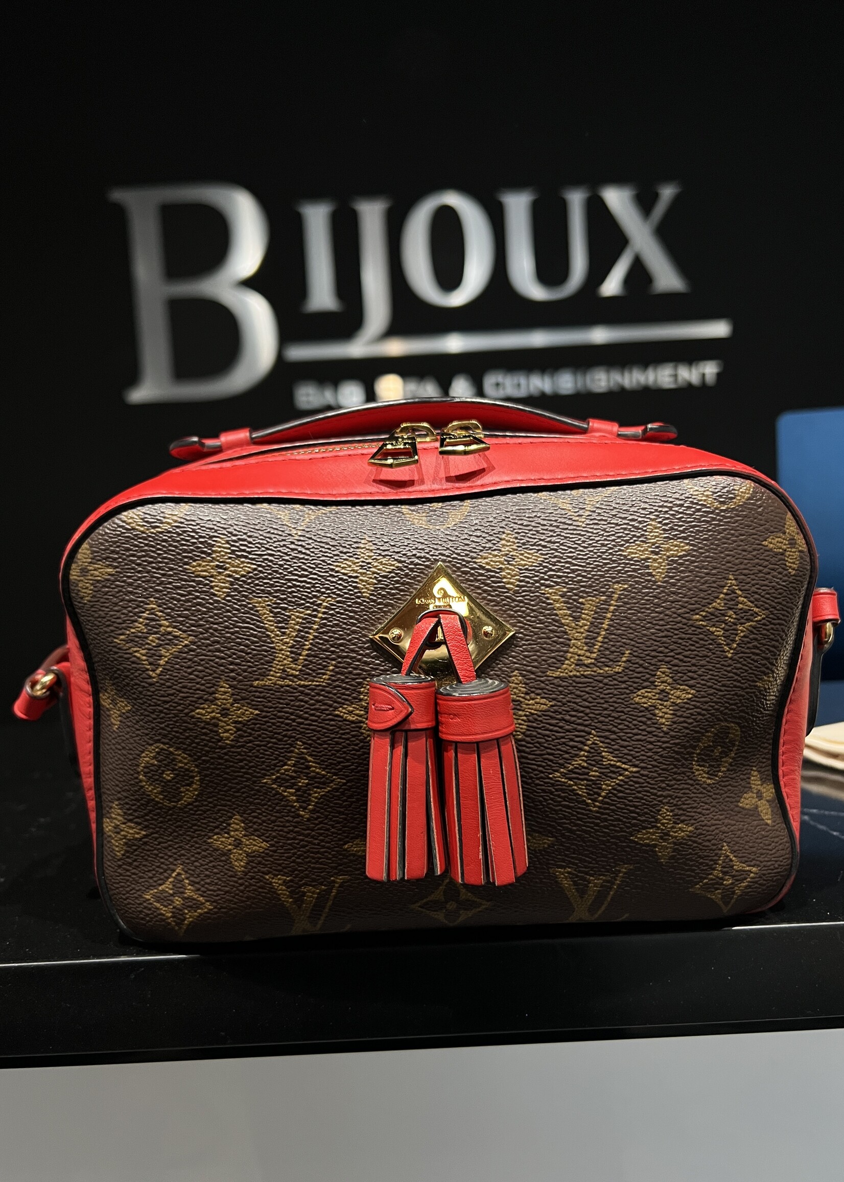 Louis Vuitton Louis Vuitton Red Monogram Saintonge