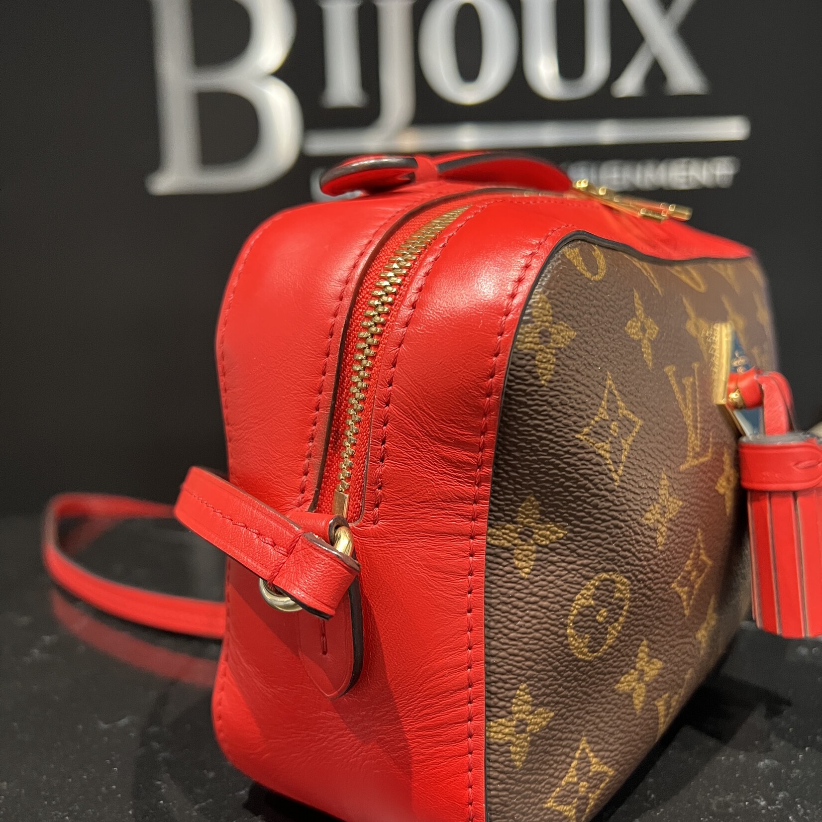 Louis Vuitton Louis Vuitton Red Monogram Saintonge