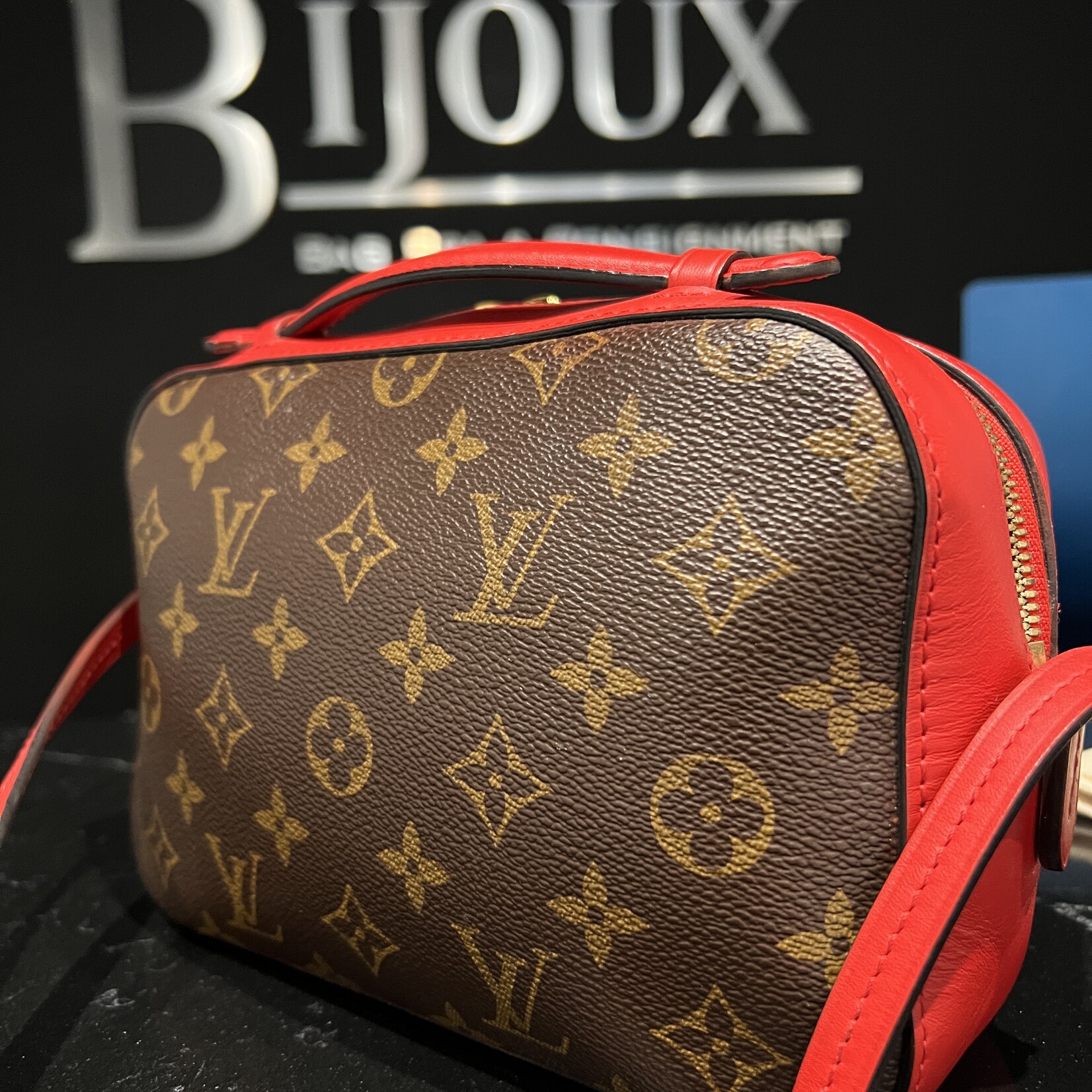Louis Vuitton Louis Vuitton Red Monogram Saintonge