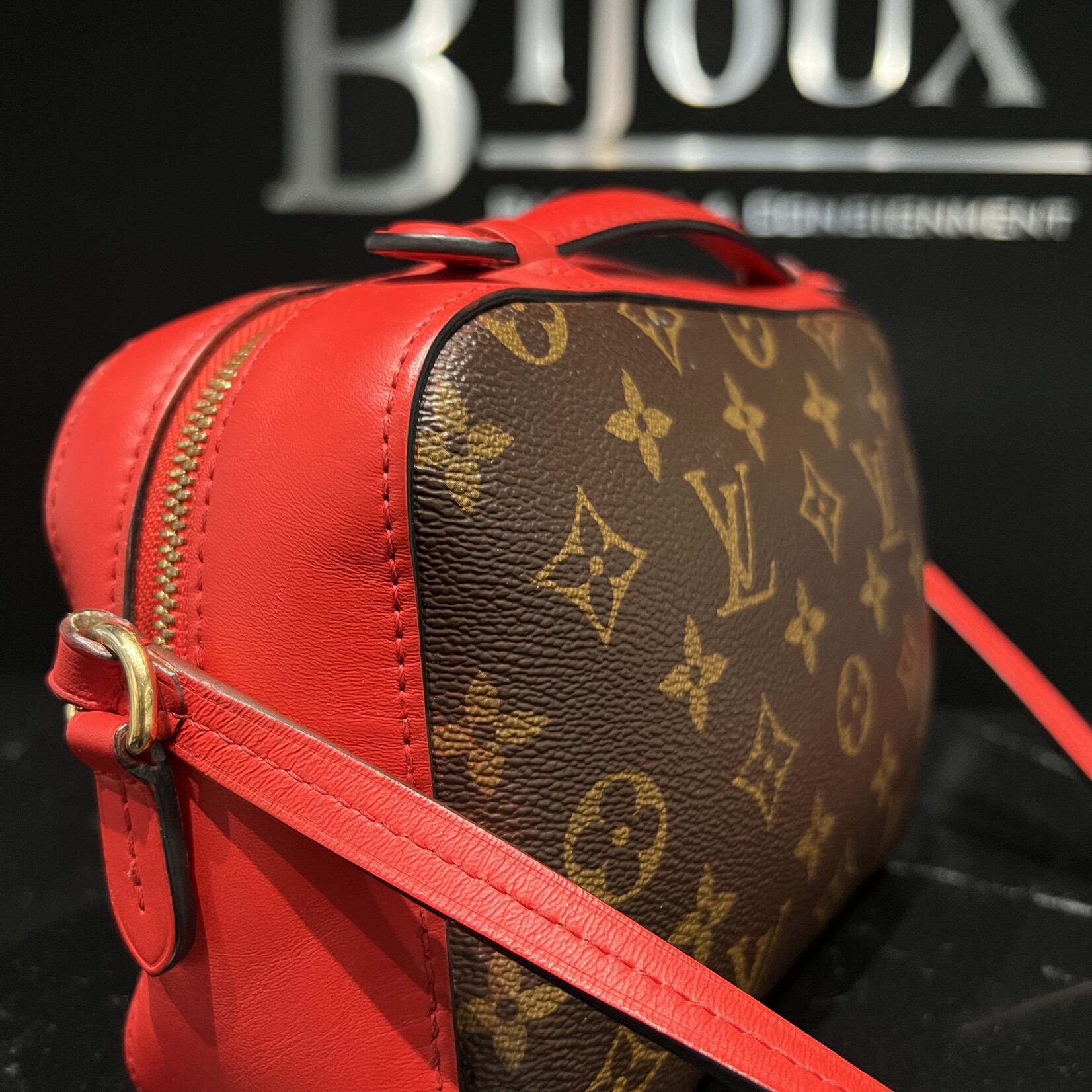 Louis Vuitton Louis Vuitton Red Monogram Saintonge