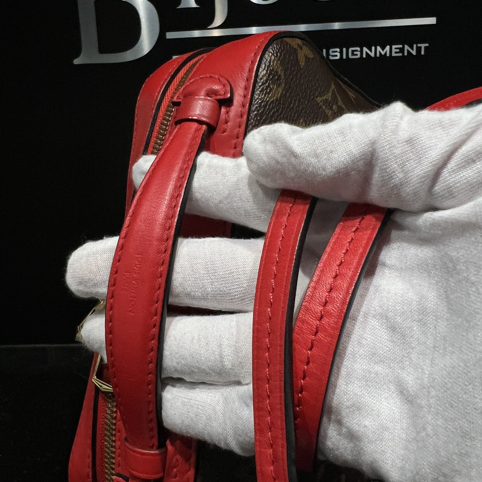 Louis Vuitton Louis Vuitton Red Monogram Saintonge