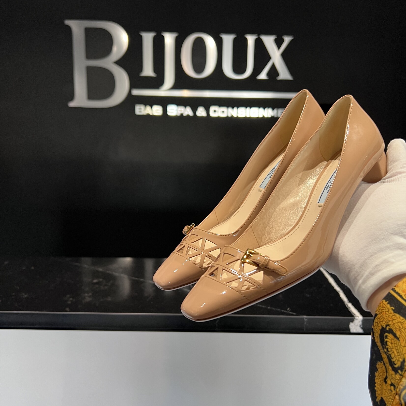 Prada Prada Block Nude Heels - 36.5