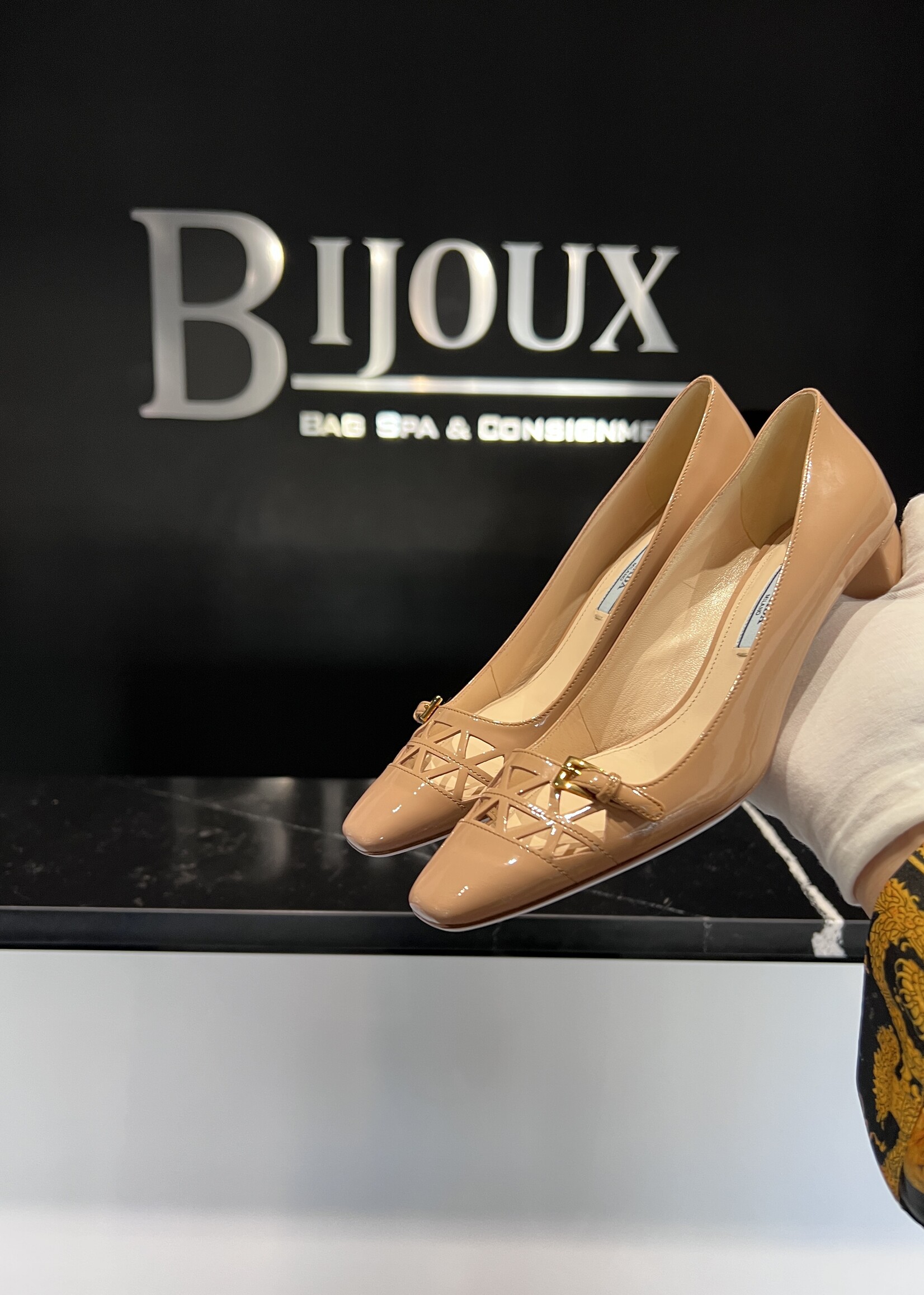 Prada Prada Block Nude Heels - 36.5