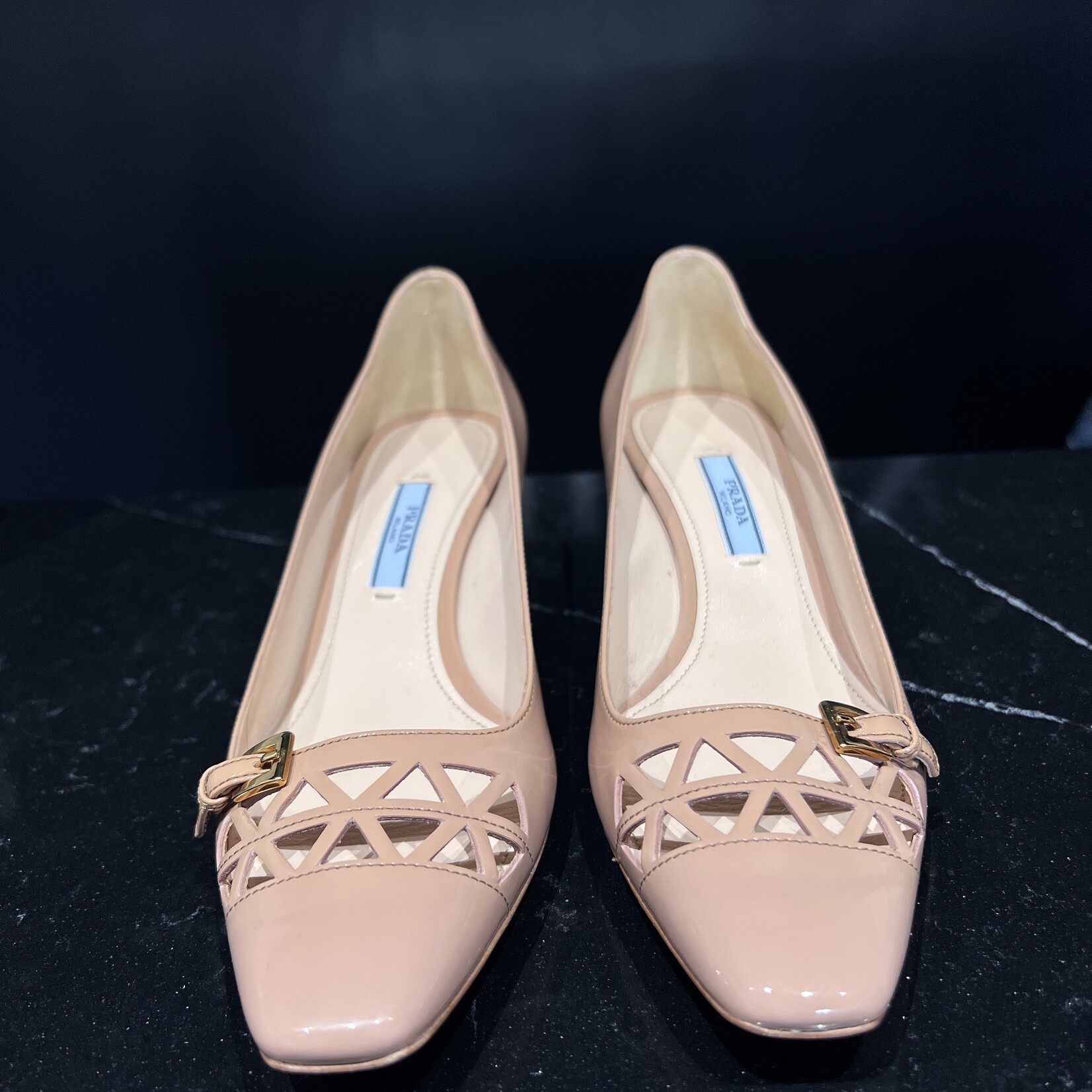 Prada Prada Block Nude Heels - 36.5