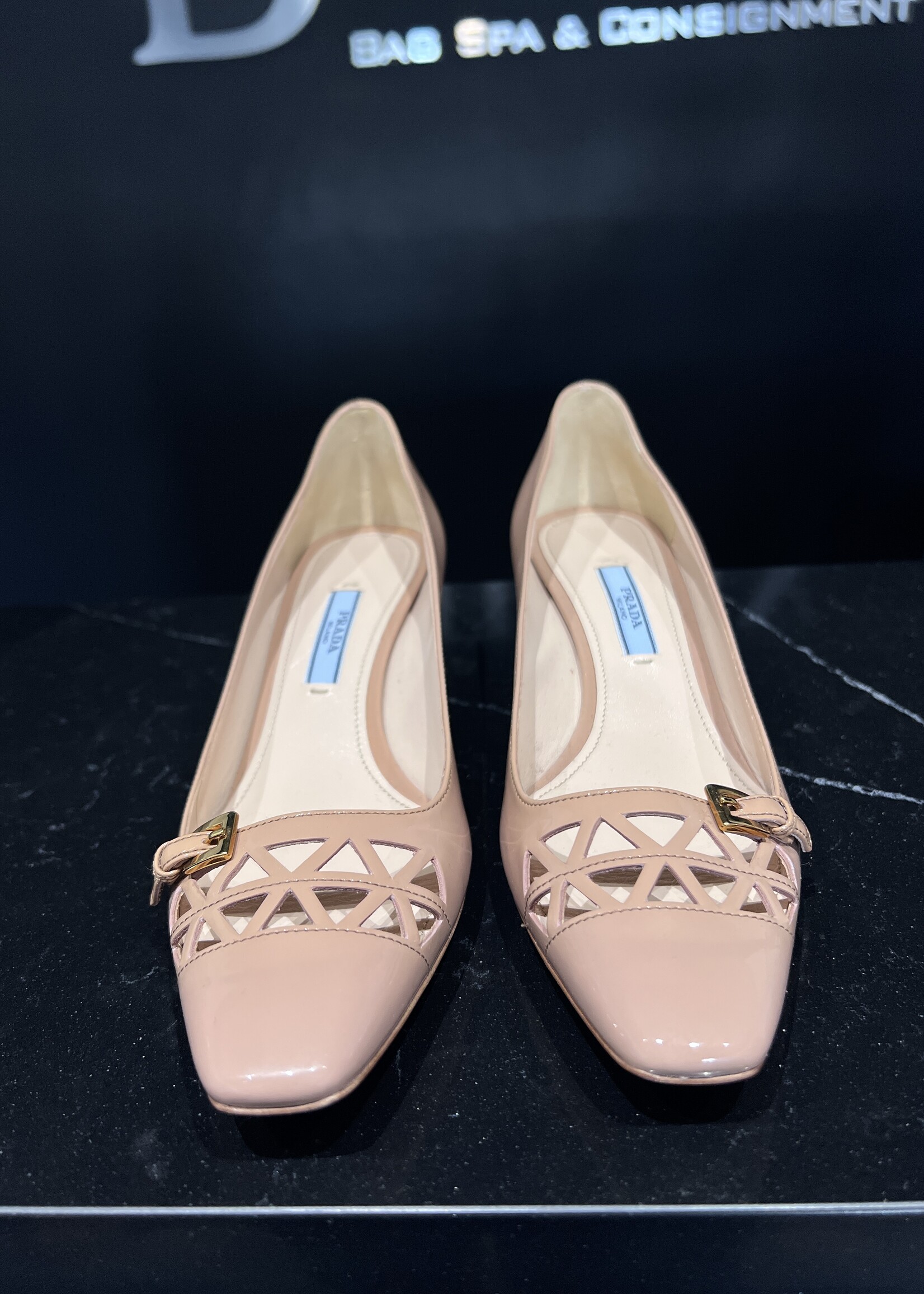 Prada Prada Block Nude Heels - 36.5