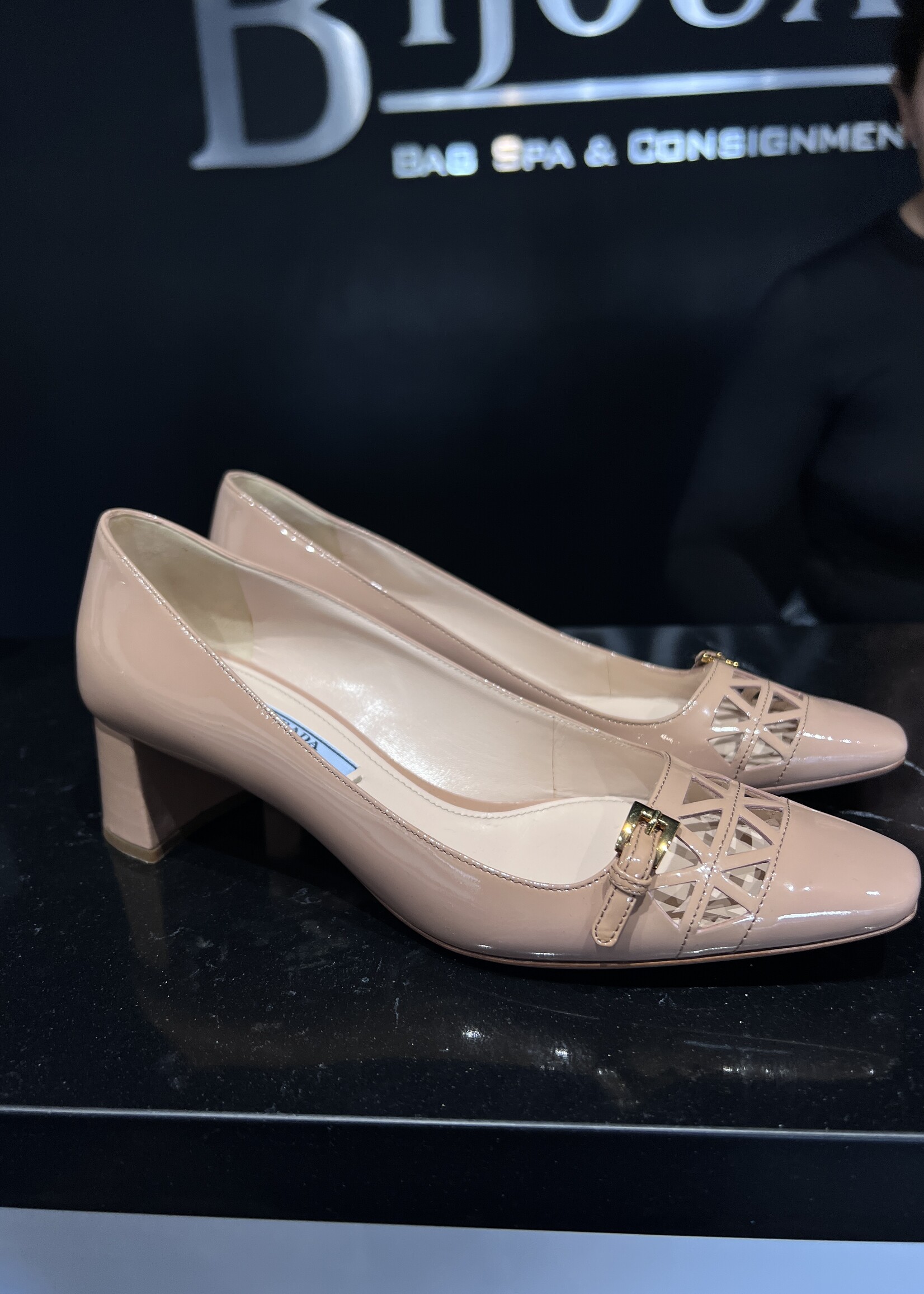 Prada Prada Block Nude Heels - 36.5
