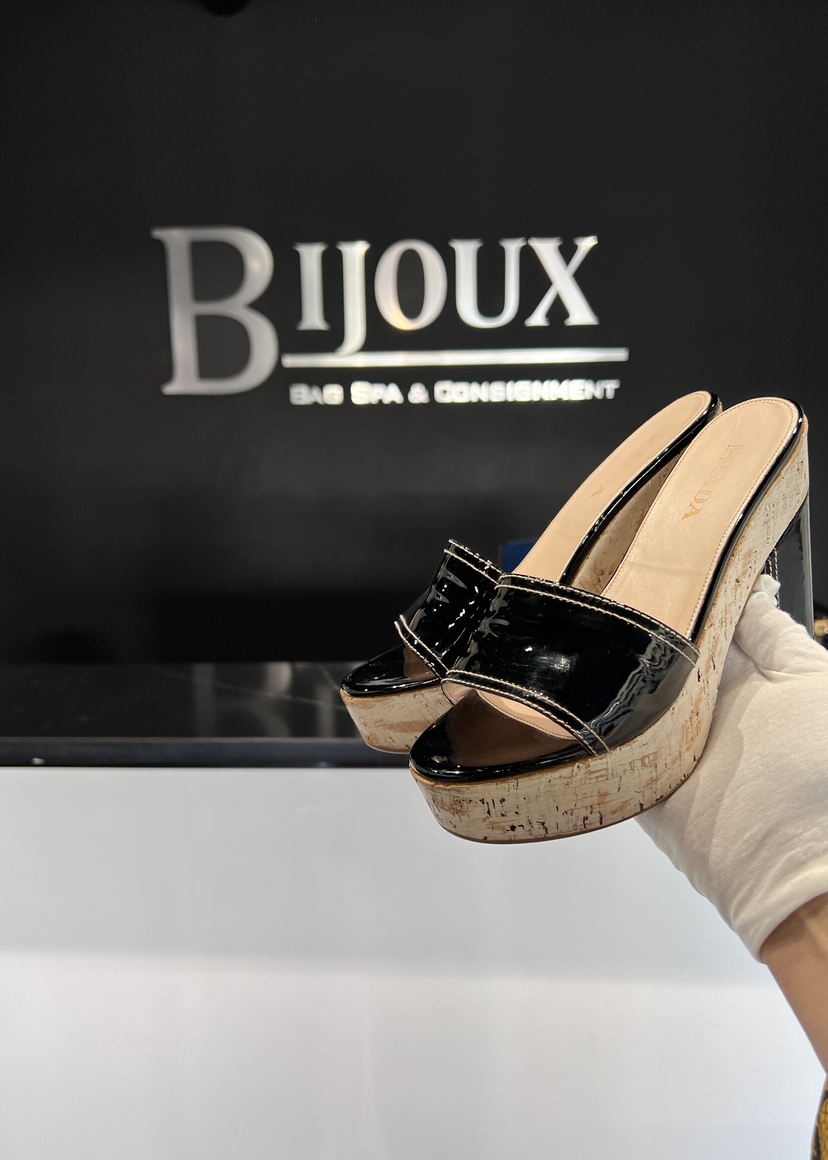 Prada Prada Patent Cork Heels