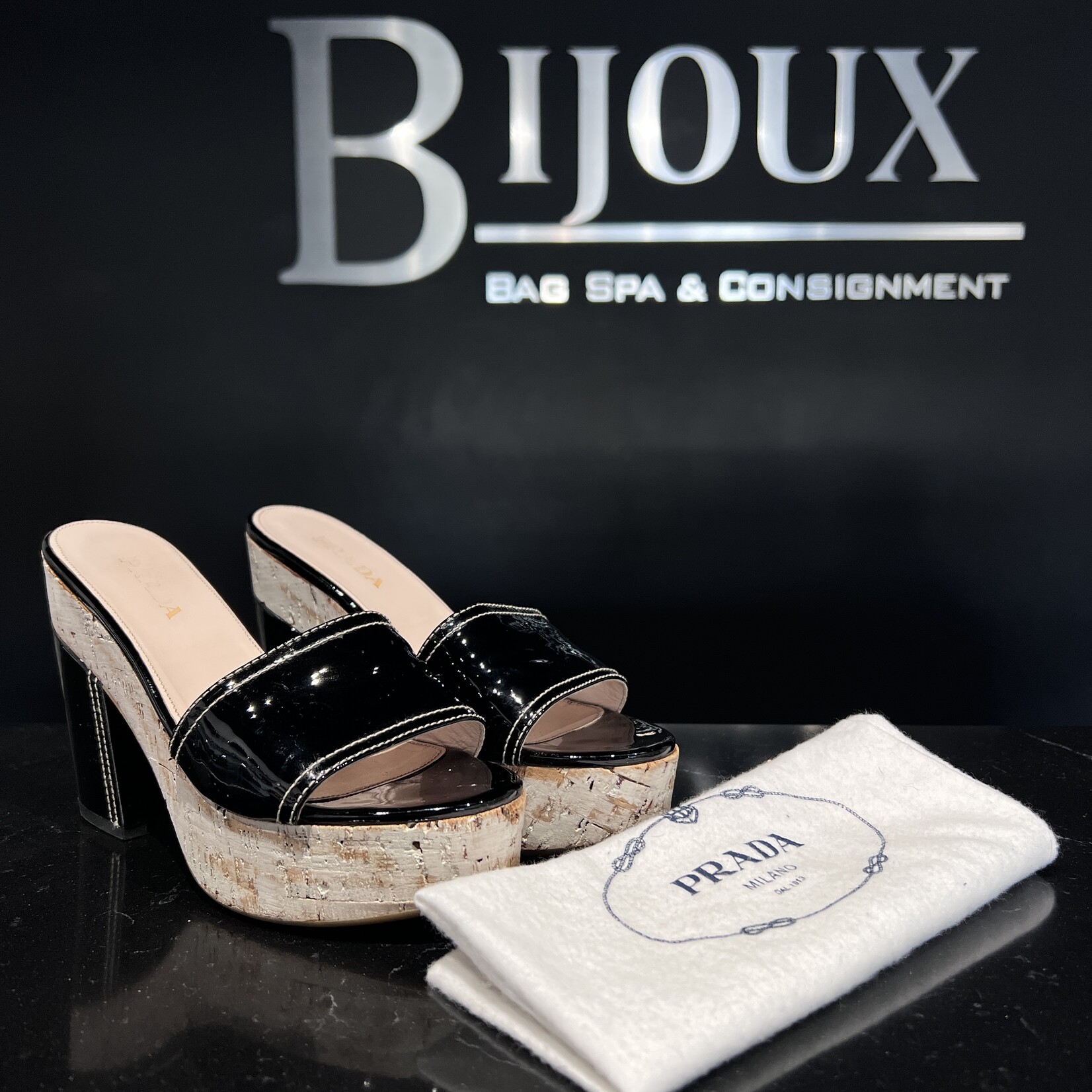 Prada Prada Patent Cork Heels