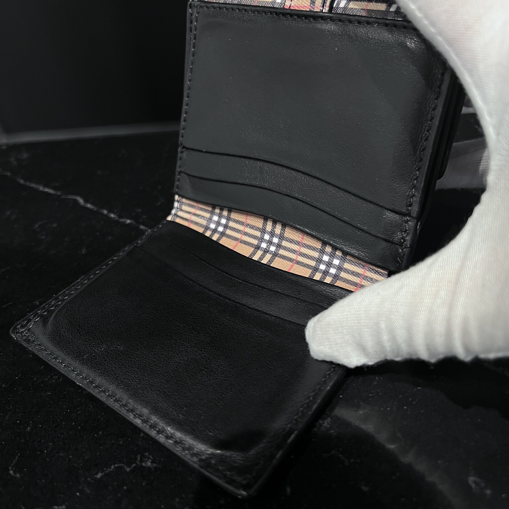 Burberry Burberry Black / Nova Check Coated Canvas Wallet