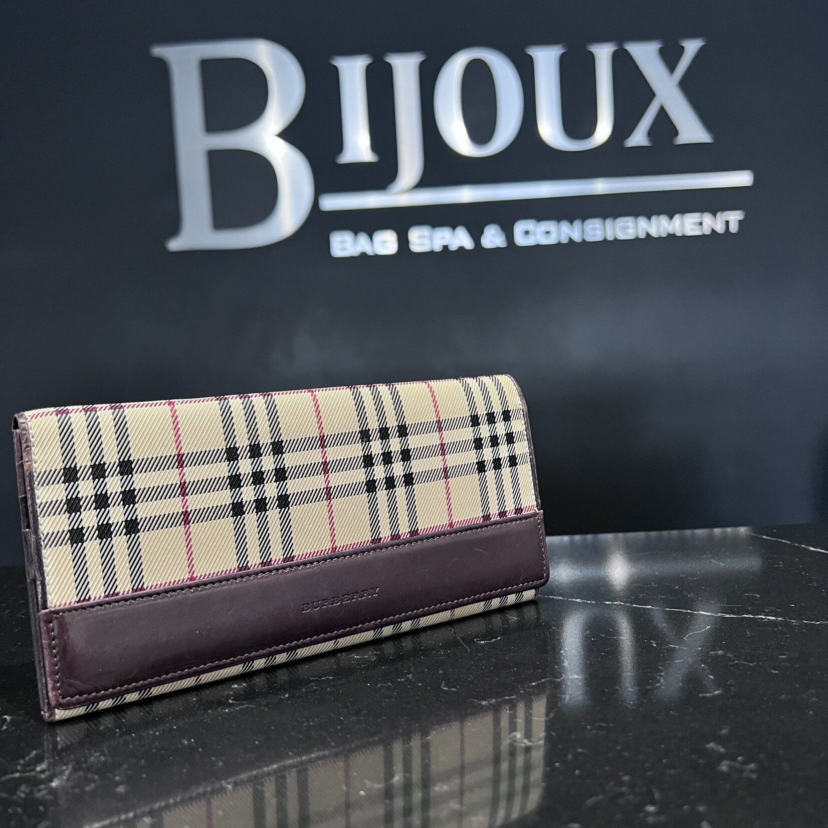 Burberry SOLD - Burberry Nova Check Bifold Long Wallet