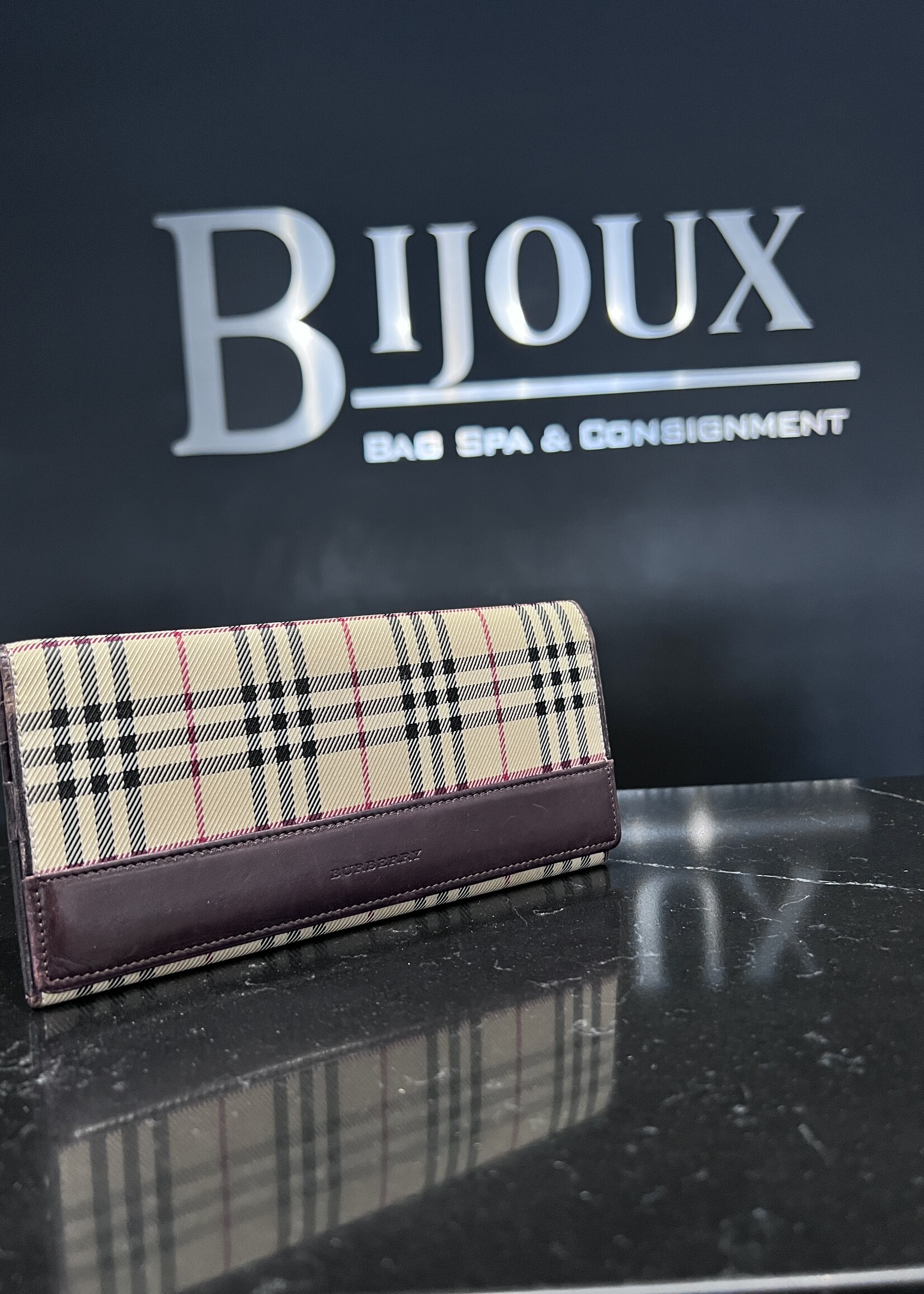 Burberry SOLD - Burberry Nova Check Bifold Long Wallet