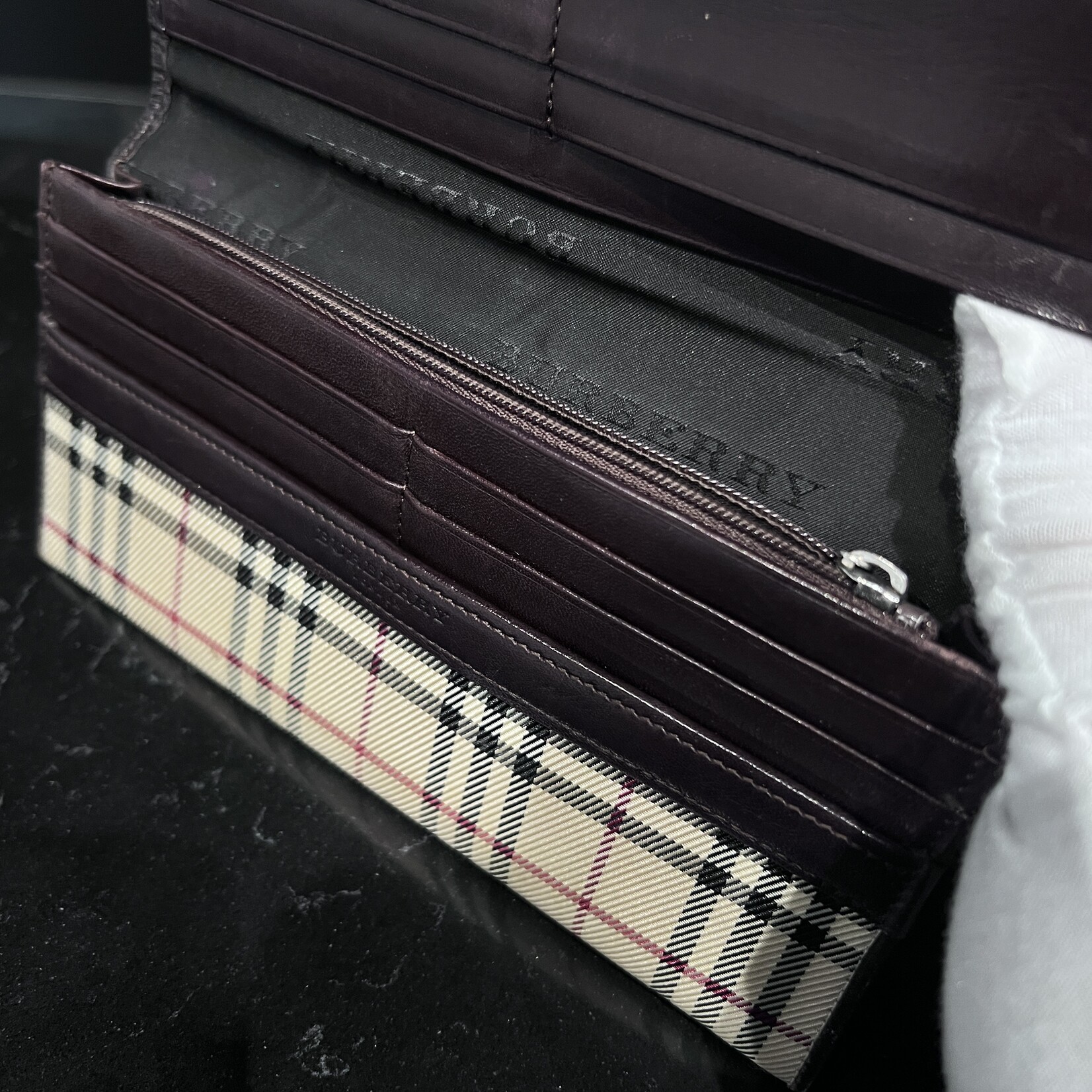 Burberry SOLD - Burberry Nova Check Bifold Long Wallet