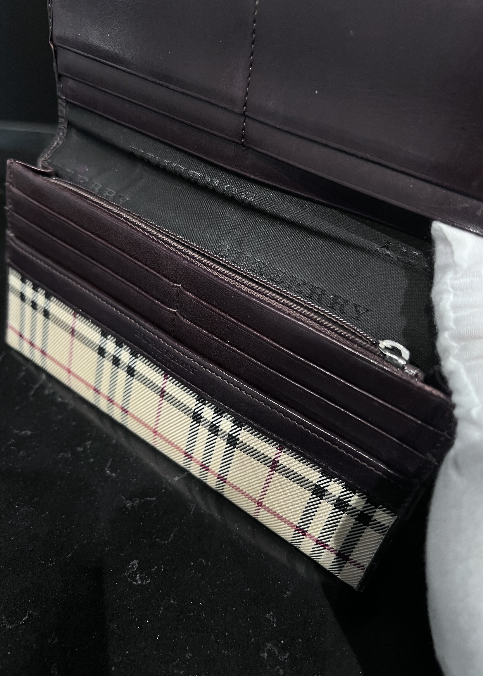 Burberry SOLD - Burberry Nova Check Bifold Long Wallet