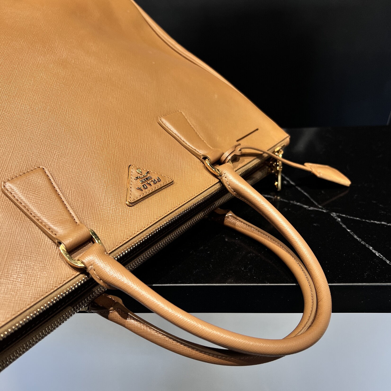 Prada SOLD - Prada Brown Saffiano Tote