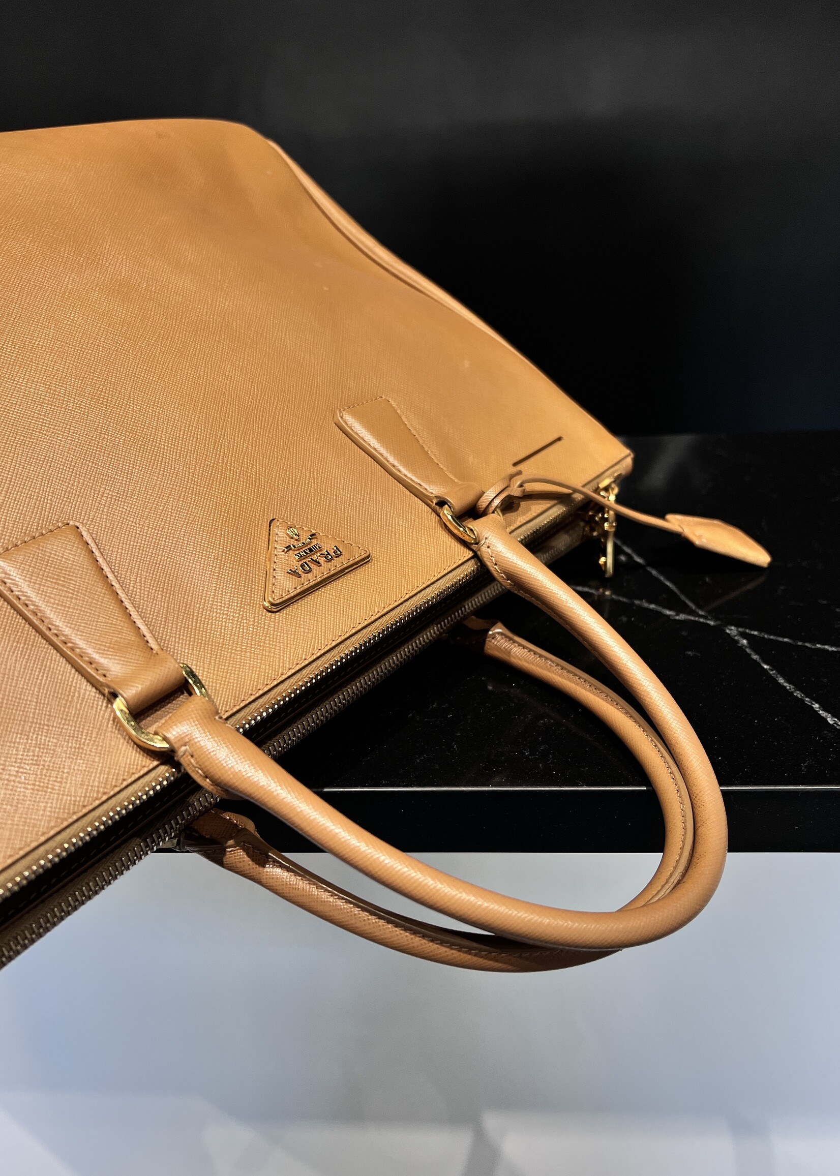 Prada SOLD - Prada Brown Saffiano Tote