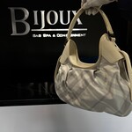 Burberry Burberry Grey Coated Canvas Shoulder Bag