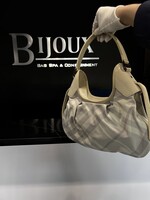 Burberry Burberry Grey Coated Canvas Shoulder Bag