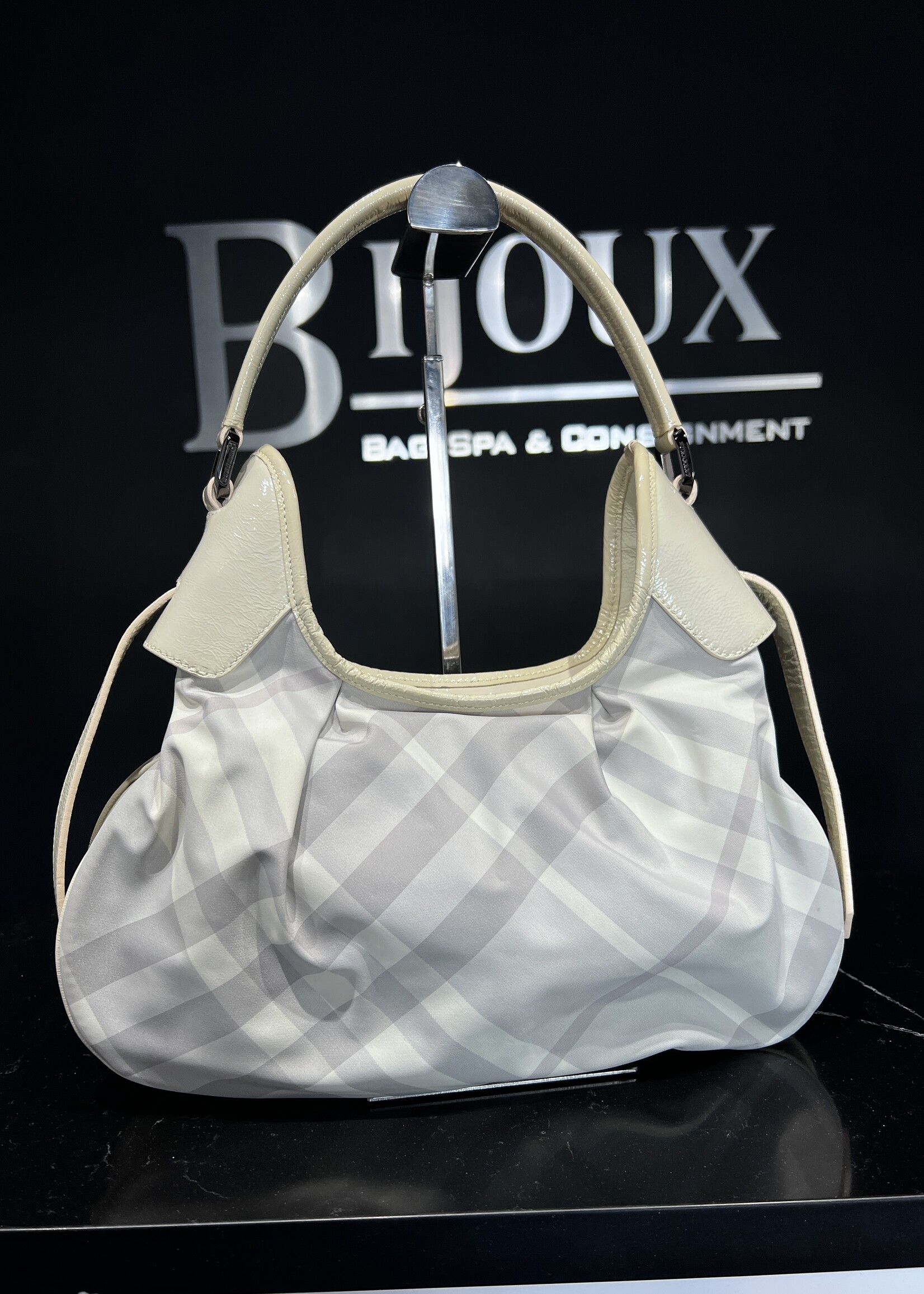 Burberry Burberry Grey Coated Canvas Shoulder Bag