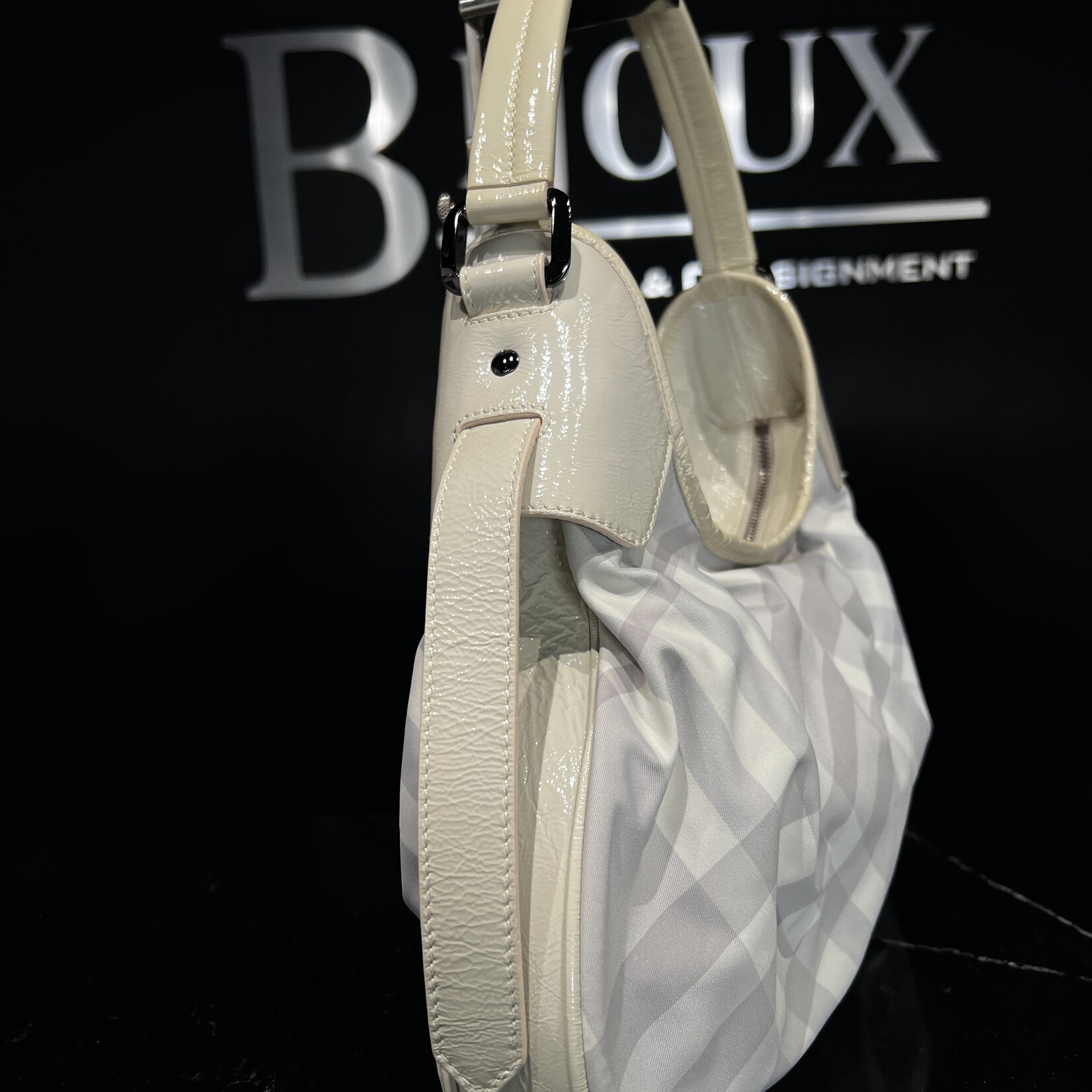 Burberry Burberry Grey Coated Canvas Shoulder Bag