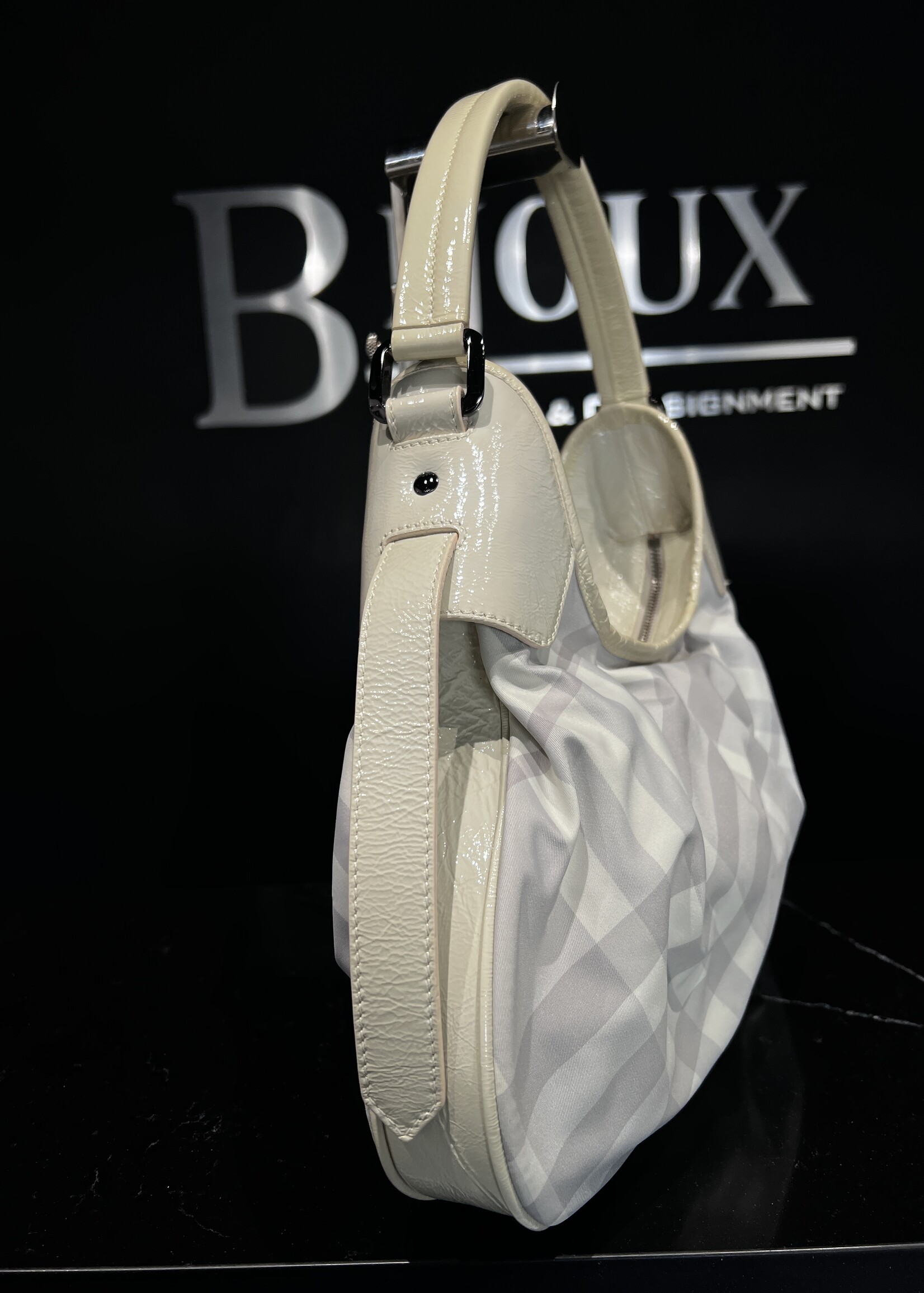 Burberry Burberry Grey Coated Canvas Shoulder Bag