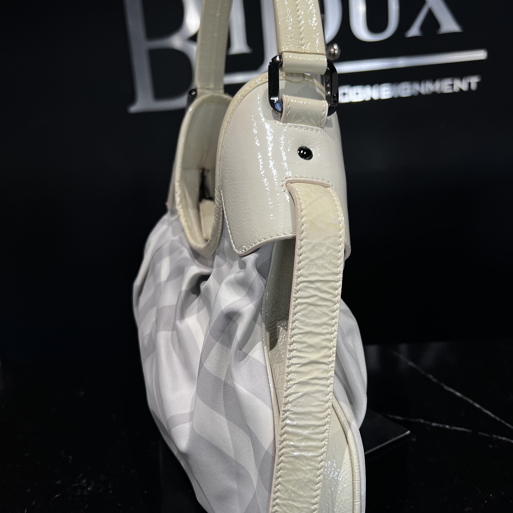 Burberry Burberry Grey Coated Canvas Shoulder Bag