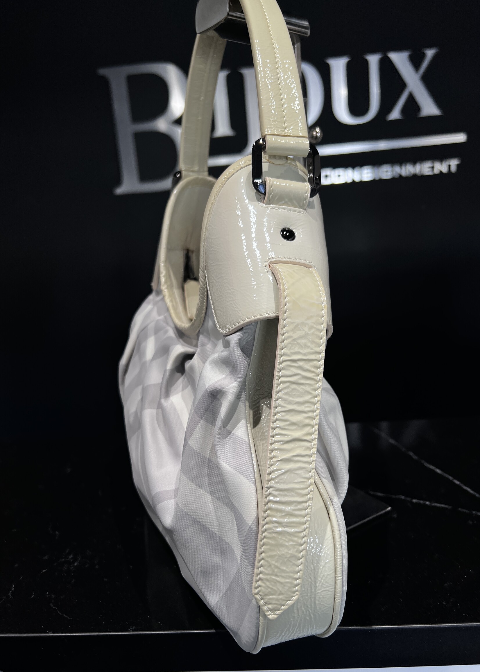 Burberry Burberry Grey Coated Canvas Shoulder Bag