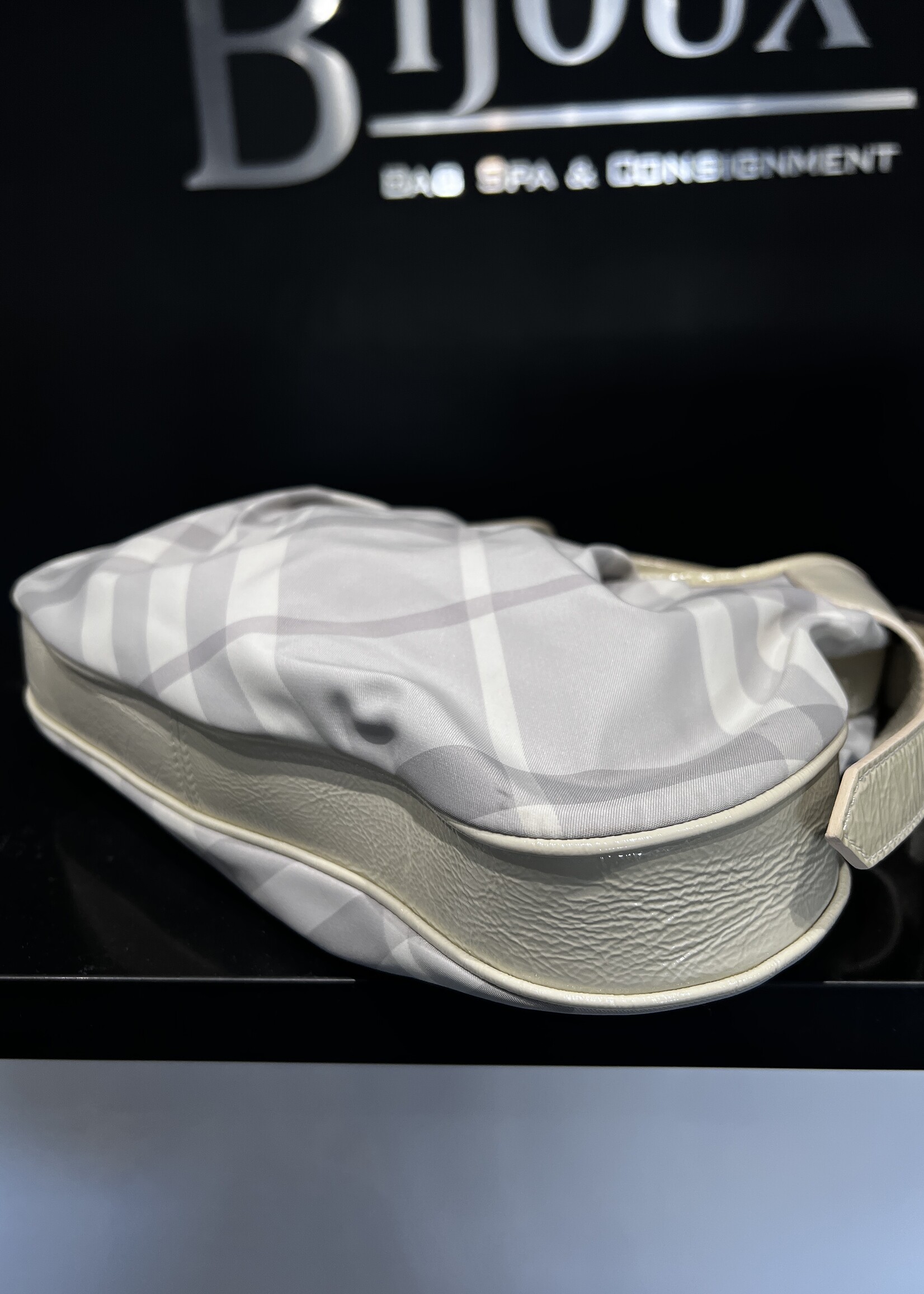 Burberry Burberry Grey Coated Canvas Shoulder Bag