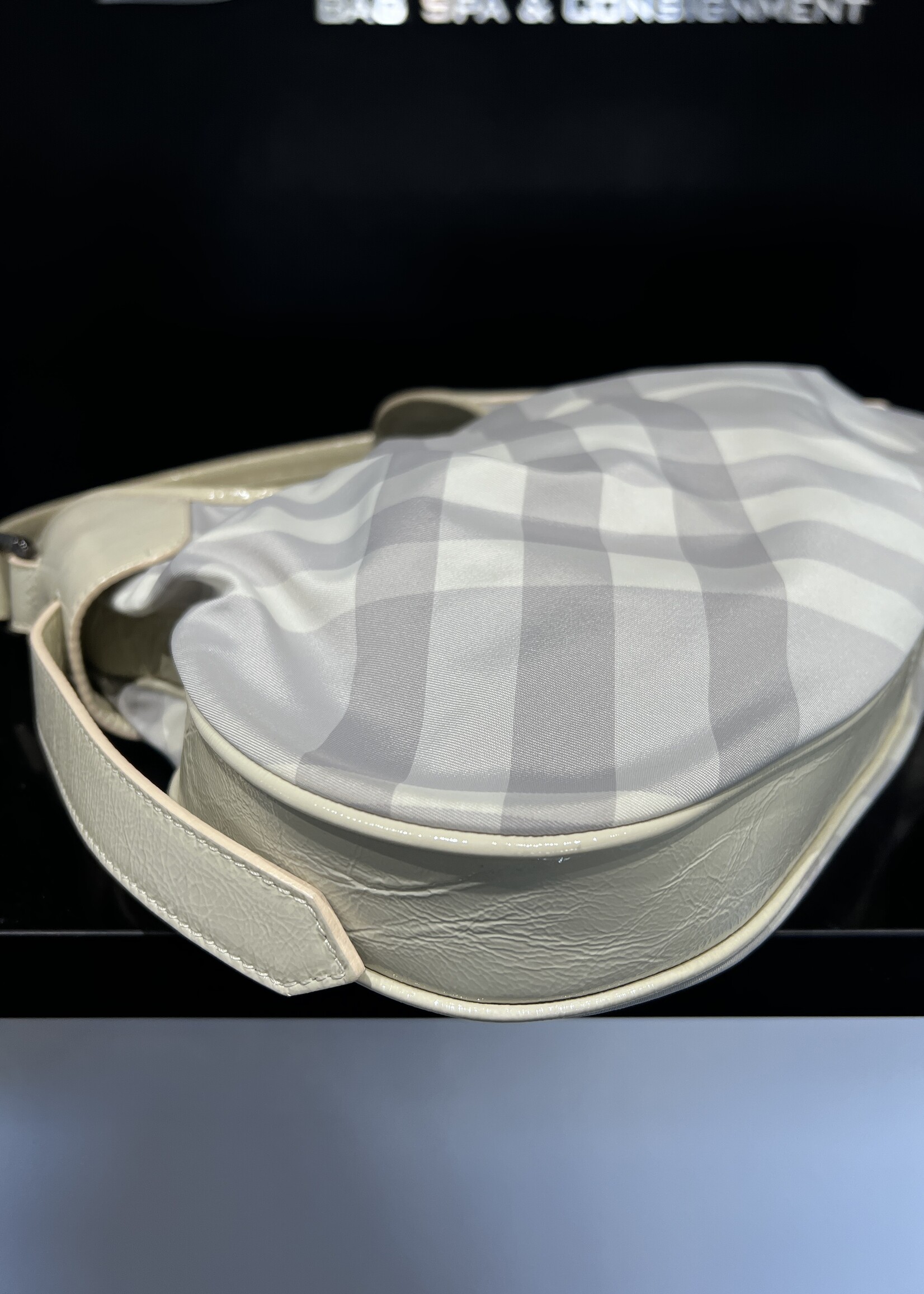 Burberry Burberry Grey Coated Canvas Shoulder Bag