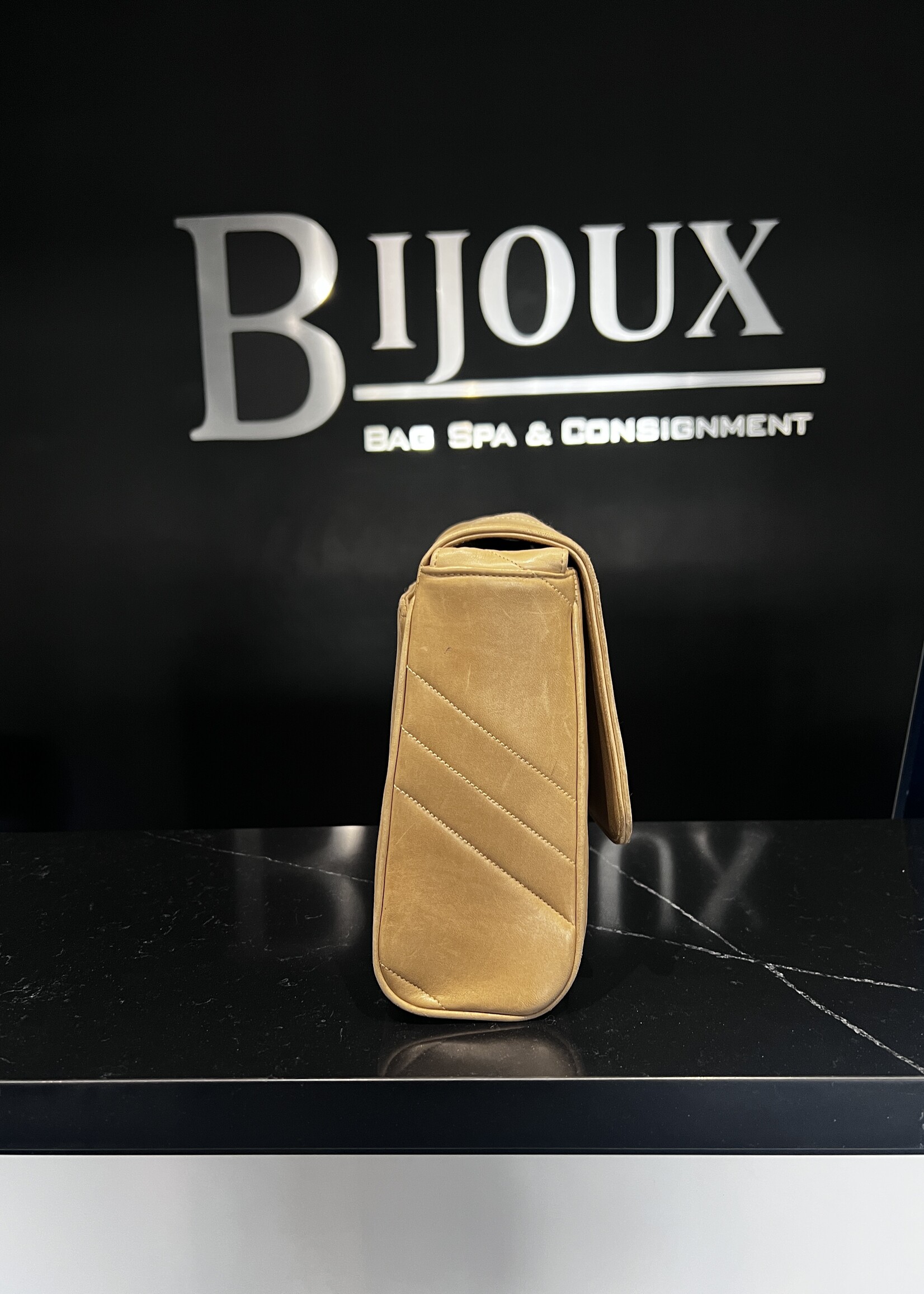 Chanel SOLD - Chanel Beige Nubuck Flap Bag