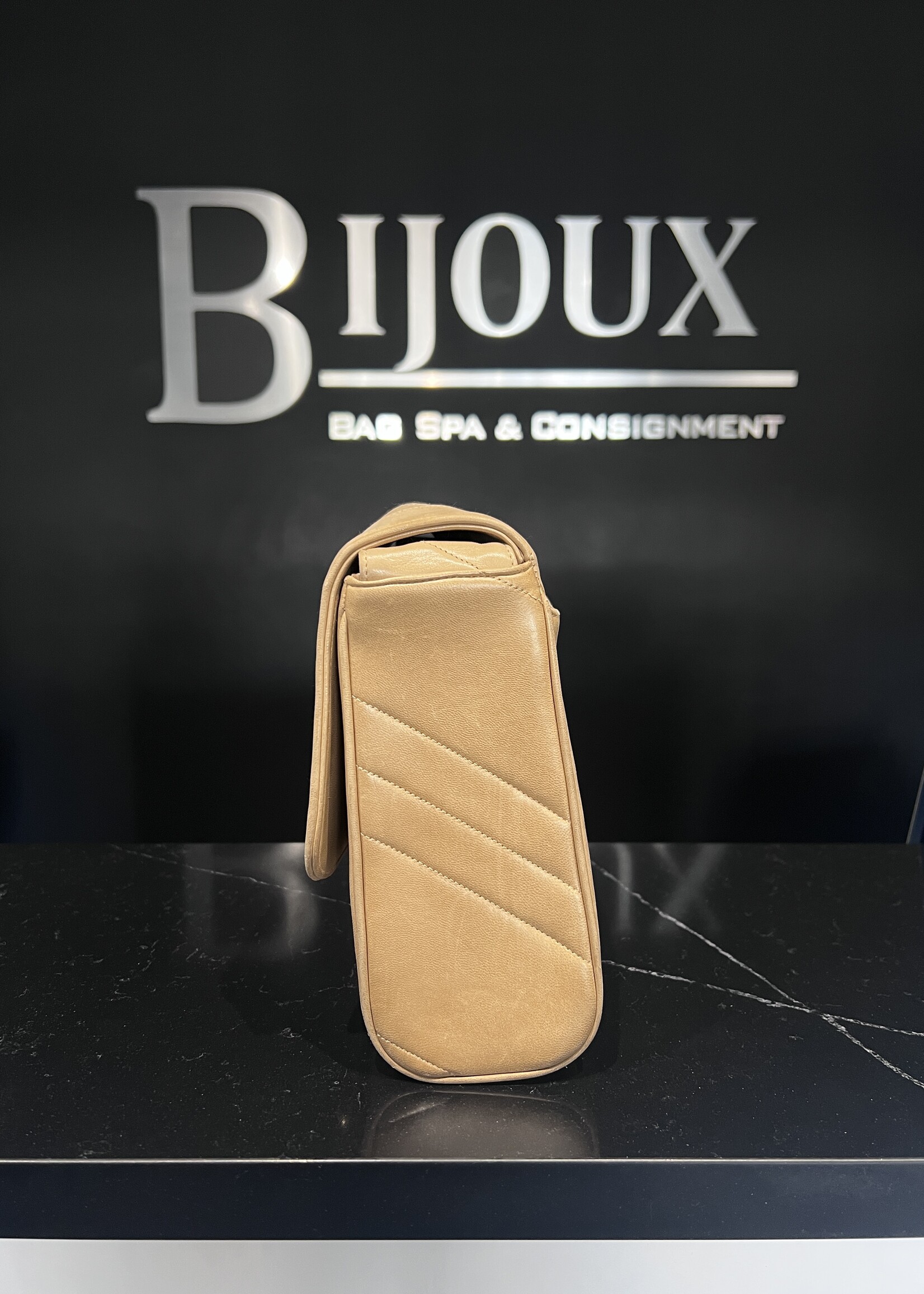 Chanel SOLD - Chanel Beige Nubuck Flap Bag