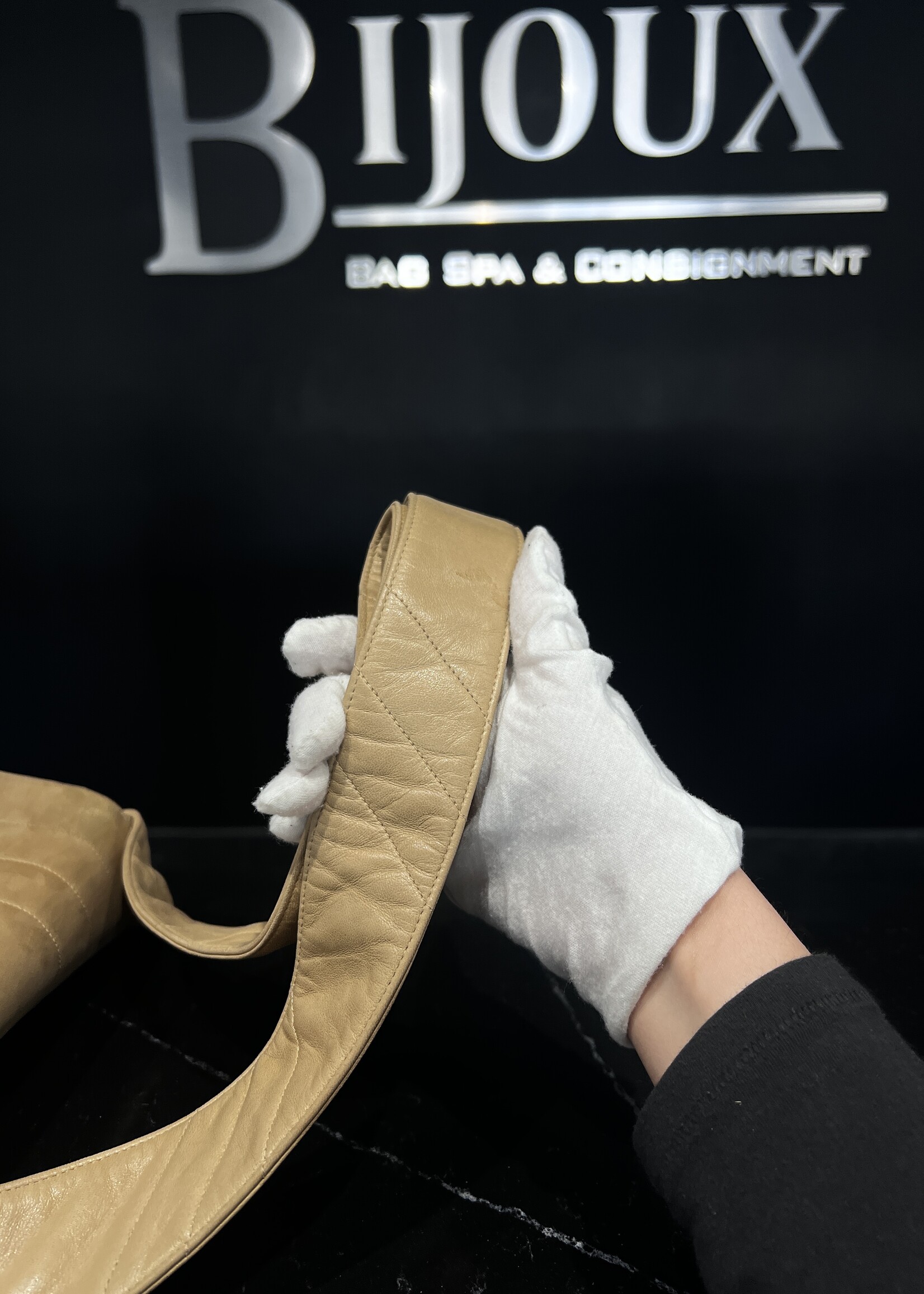 Chanel SOLD - Chanel Beige Nubuck Flap Bag