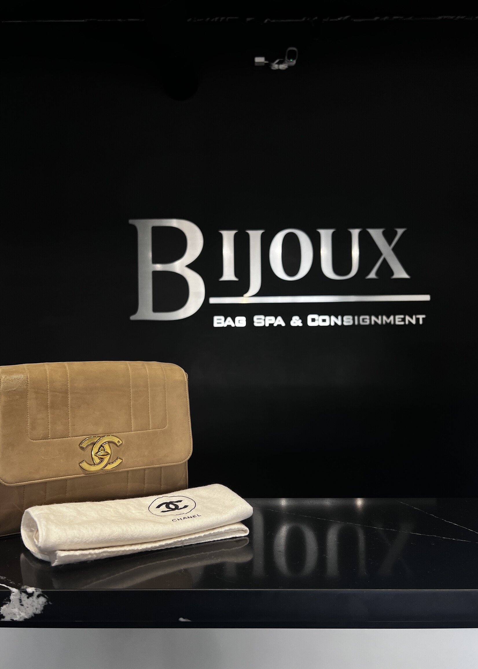 Chanel SOLD - Chanel Beige Nubuck Flap Bag