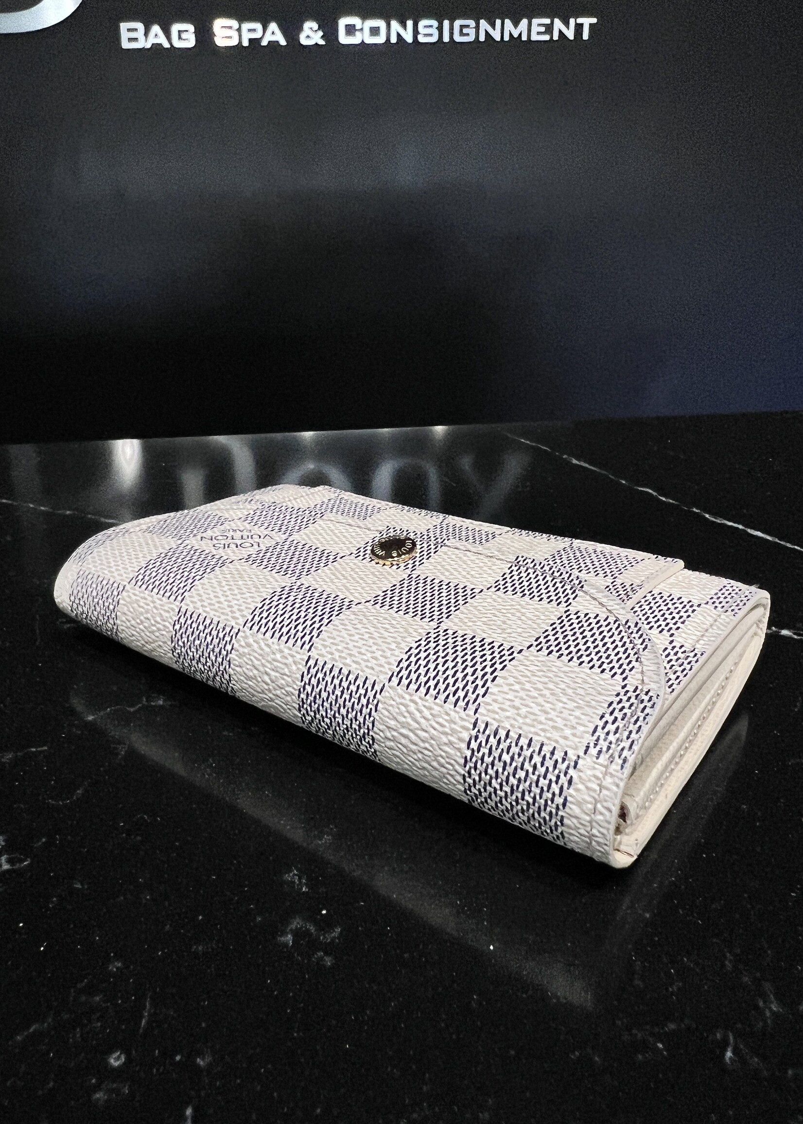 Louis Vuitton Louis Vuitton Damier Azur Pochette Solo Belt